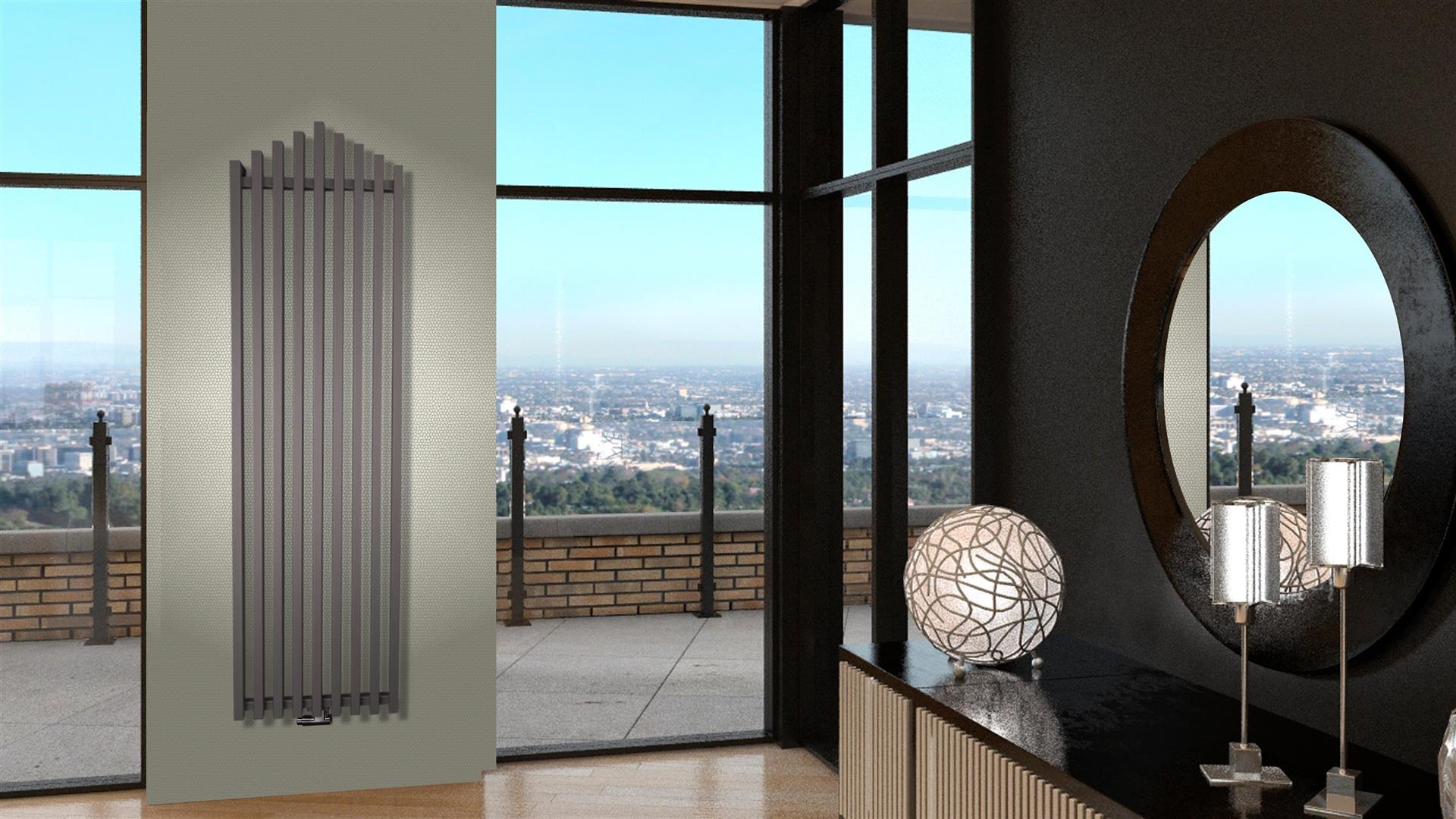 BADHEIZKÖRPER Design Pipe 180x51cm 1118 Watt anthrazit moonstone SZAGATO Designheizkörper Handtuchheizkörper mit Mittelanschluss Handtuchwärmer