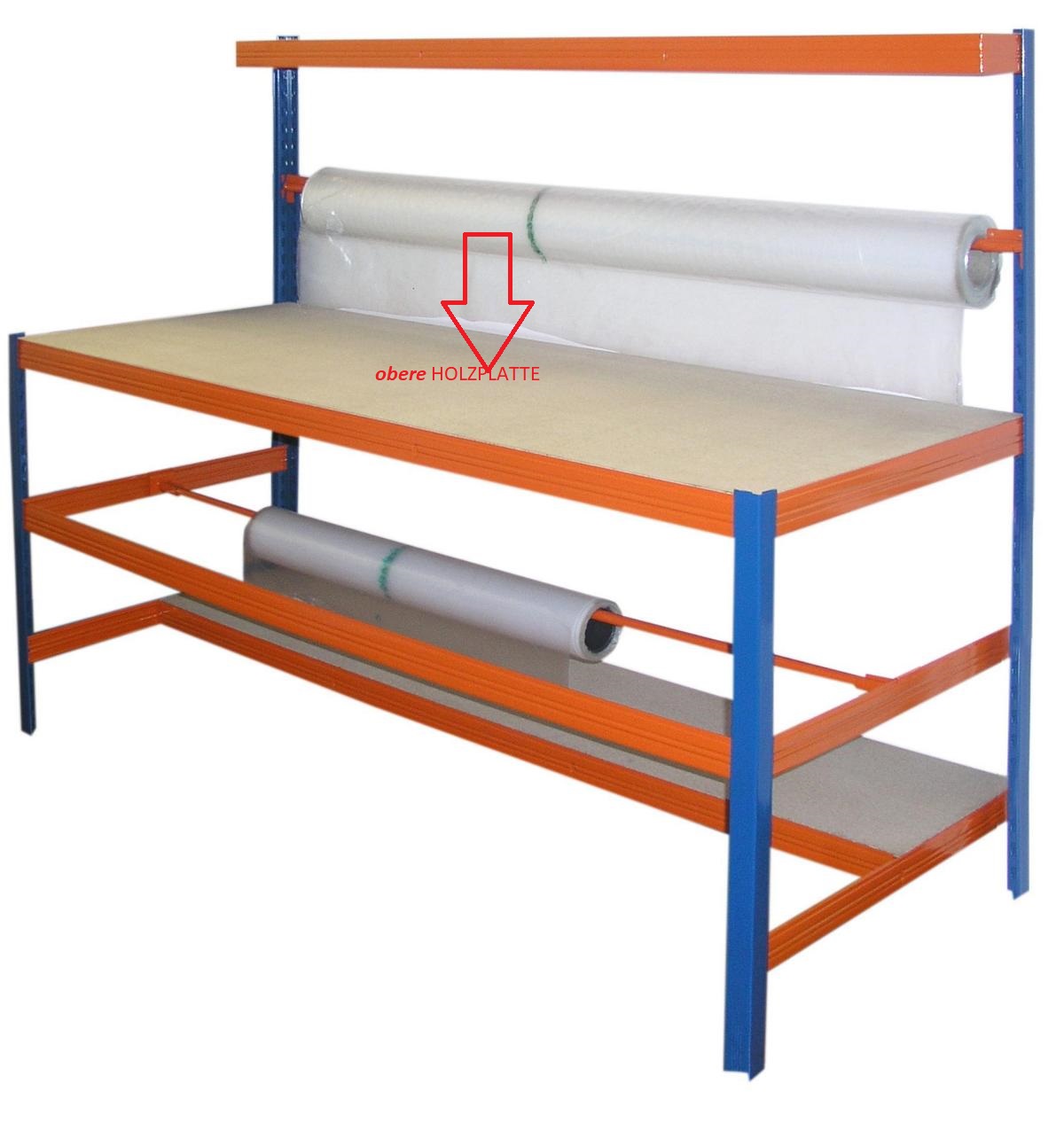 Packtisch 300kg Profi  blau SZAGATO Verpackungstisch Verpackungstische Verpackungsstation Arbeitstisch Pakete Pakettisch #1
