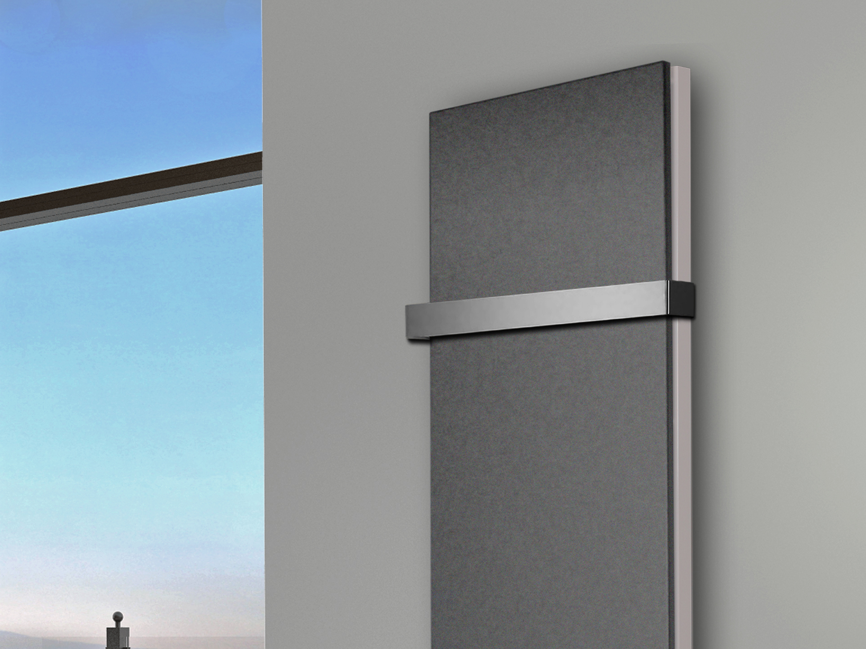 BADHEIZKÖRPER Design Mirror Steel 6 180x47cm 1964 Watt anthrazit - moonstone (+1 Halter 50mm) SZAGATO Designheizkörper Mittelanschluss Handtuchwärmer