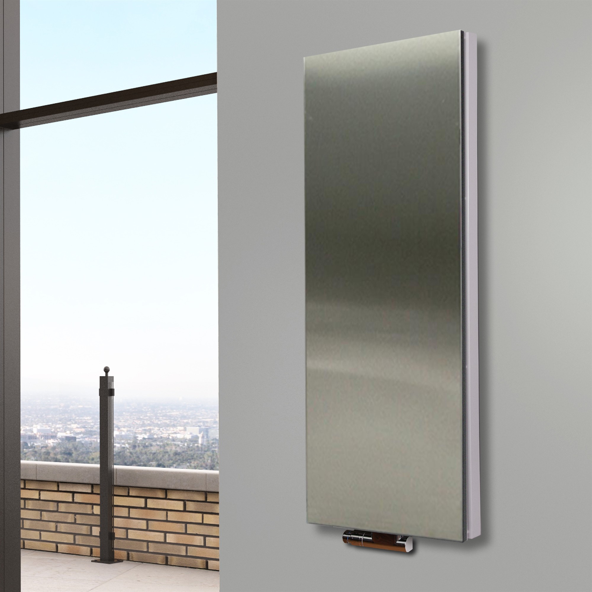 BADHEIZKÖRPER Design Mirror 5 120x47cm 1458 Watt Edelstahl matt SZAGATO Designheizkörper Handtuchheizkörper mit Mittelanschluss Handtuchwärmer