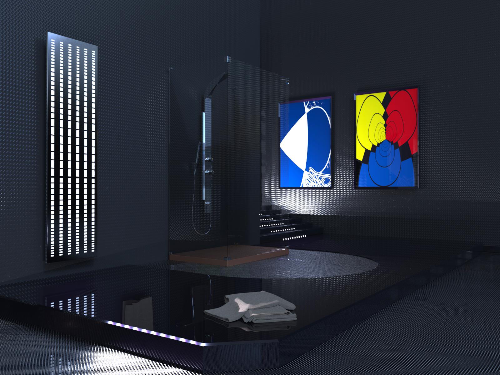 BADHEIZKÖRPER Design broken Mirror 2 120x47cm 799 Watt Edelstahl (+1 Halter glänzend 50mm) SZAGATO Designheizkörper Mittelanschluss Handtuchwärmer