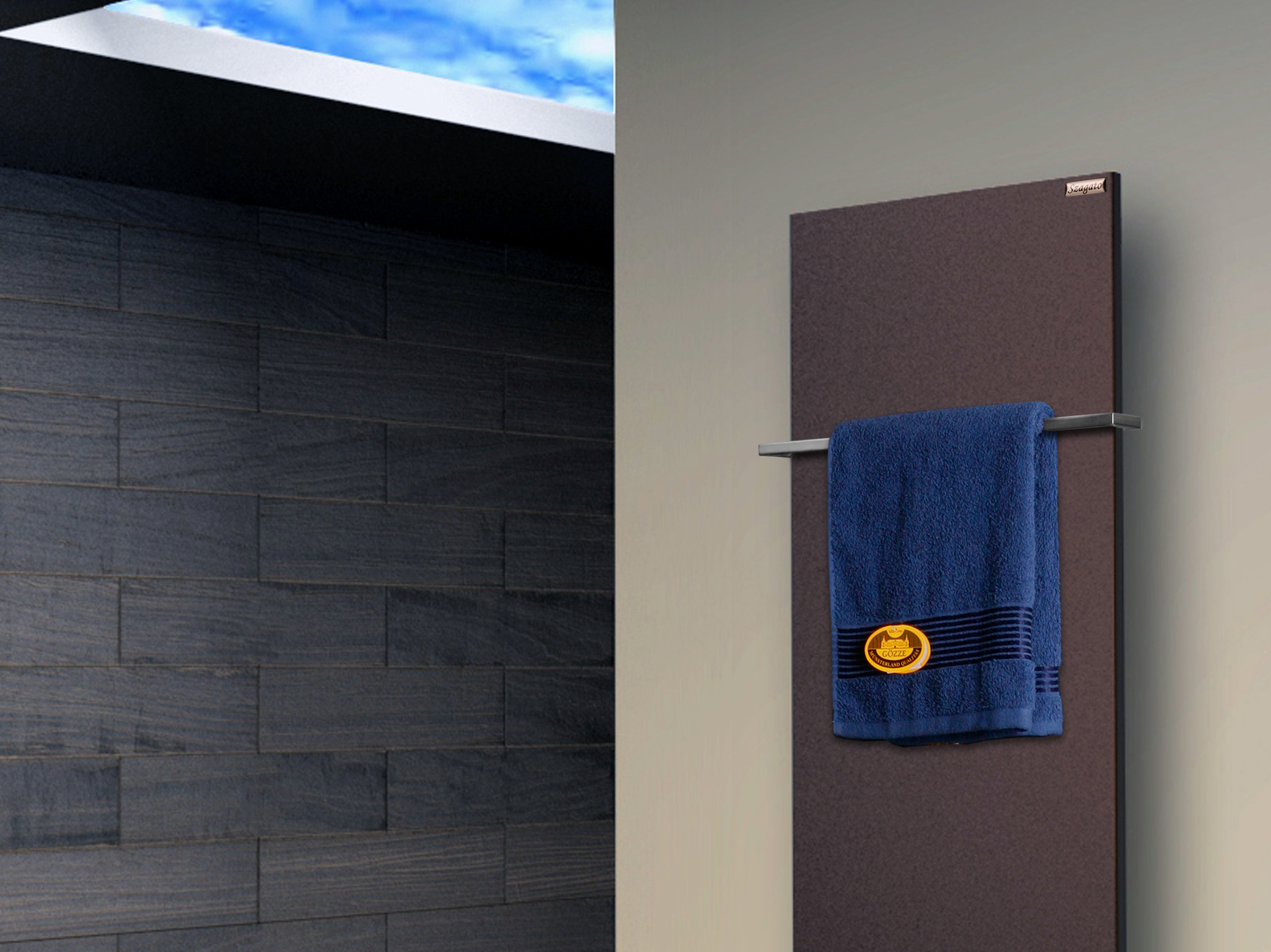 BADHEIZKÖRPER Design Mirror Steel 2 120x47cm 799 Watt braun (+1 Halter 15mm) SZAGATO Handtuchheizkörper mit Mittelanschluss Handtuchwärmer