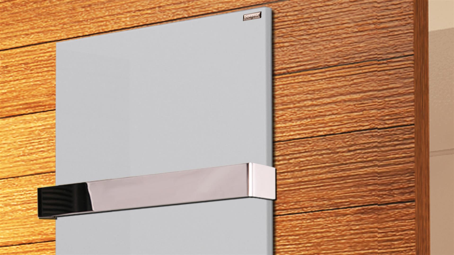 BADHEIZKÖRPER Design Mirror Steel 2 120x47cm 799 Watt weiß (+1 Halter glänzend 50mm) SZAGATO Handtuchheizkörper mit Mittelanschluss Handtuchwärmer