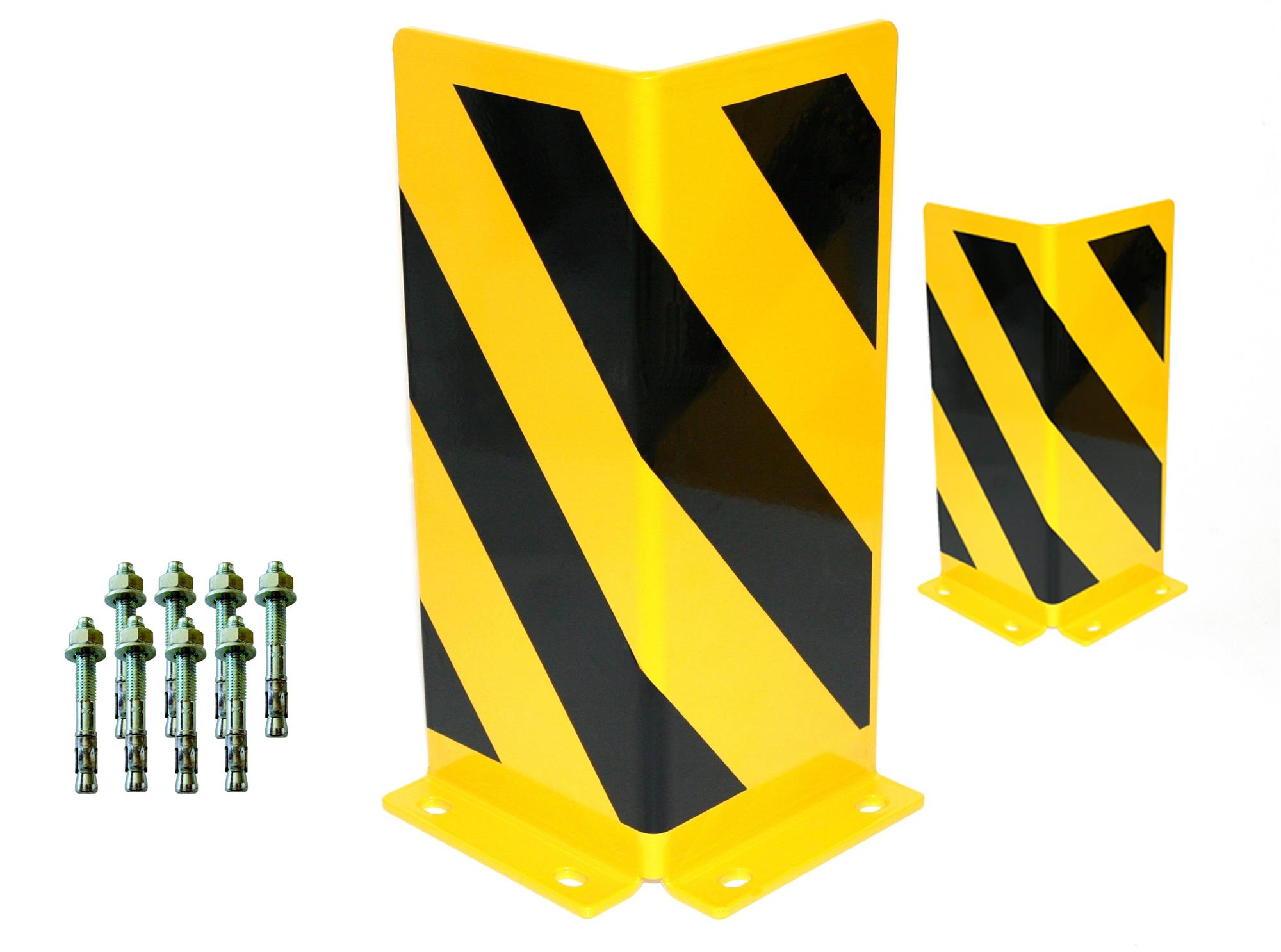 Rammschutz SET (2 Stück) 400x165x165x5 mm gerade inkl. 8 Einschlagdübel  SZAGATO Regal Anfahrschutz  Rammschutzbügel  Anfahrschutzecke