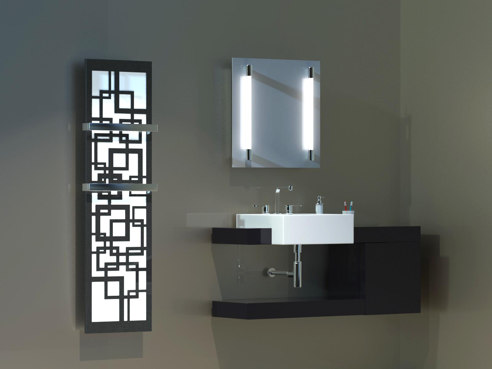 BADHEIZKÖRPER Design Quadrat 3 180x47cm 1118 Watt anthrazit - moonstone (+2 Halter 50mm) SZAGATO Designheizkörper mit Mittelanschluss Handtuchwärmer