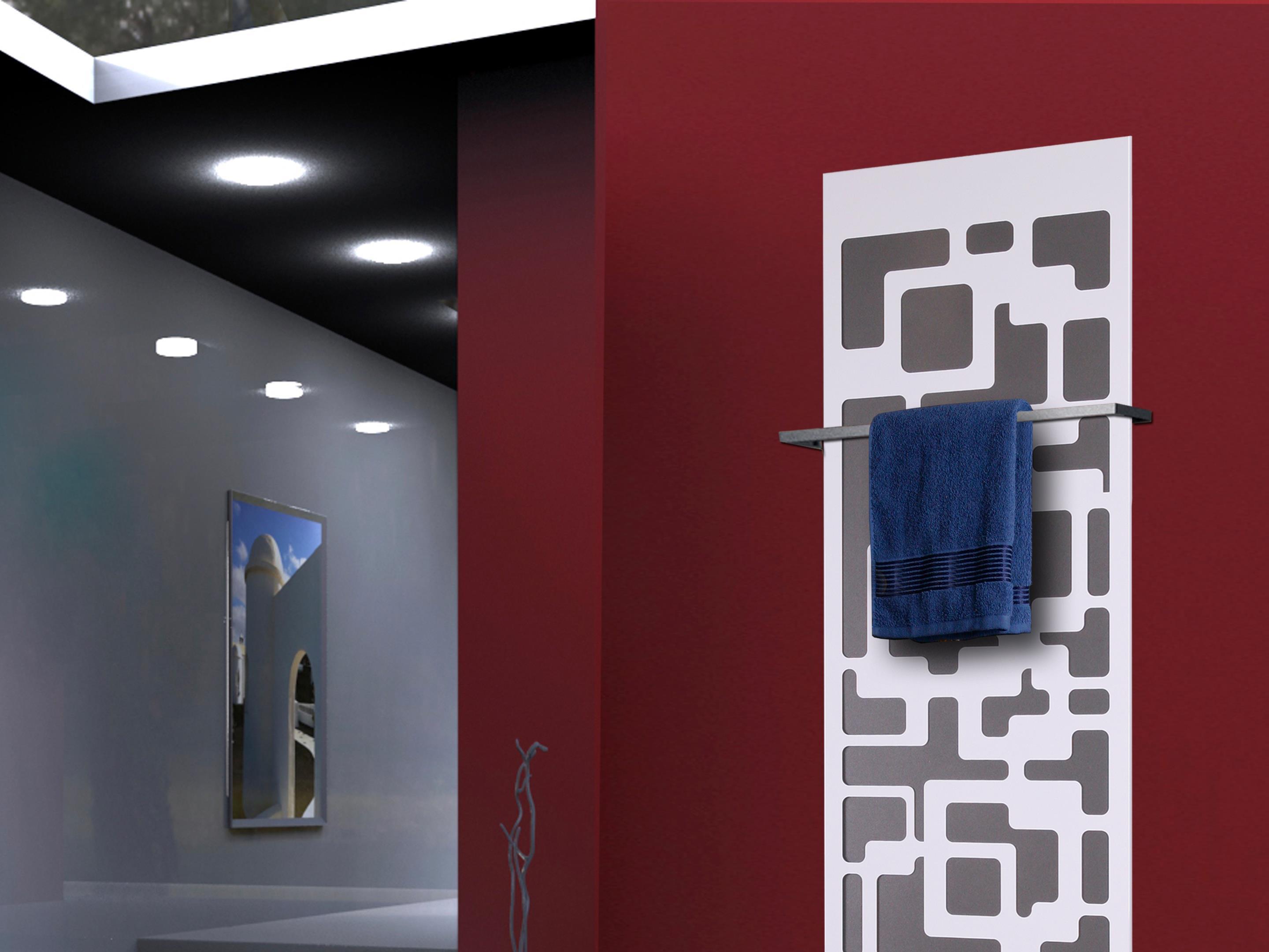 BADHEIZKÖRPER Design Downtown 2 120x47cm 799Watt weiß (+1 Halter 15mm) SZAGATO Designheizkörper Handtuchheizkörper mit Mittelanschluss Handtuchwärmer