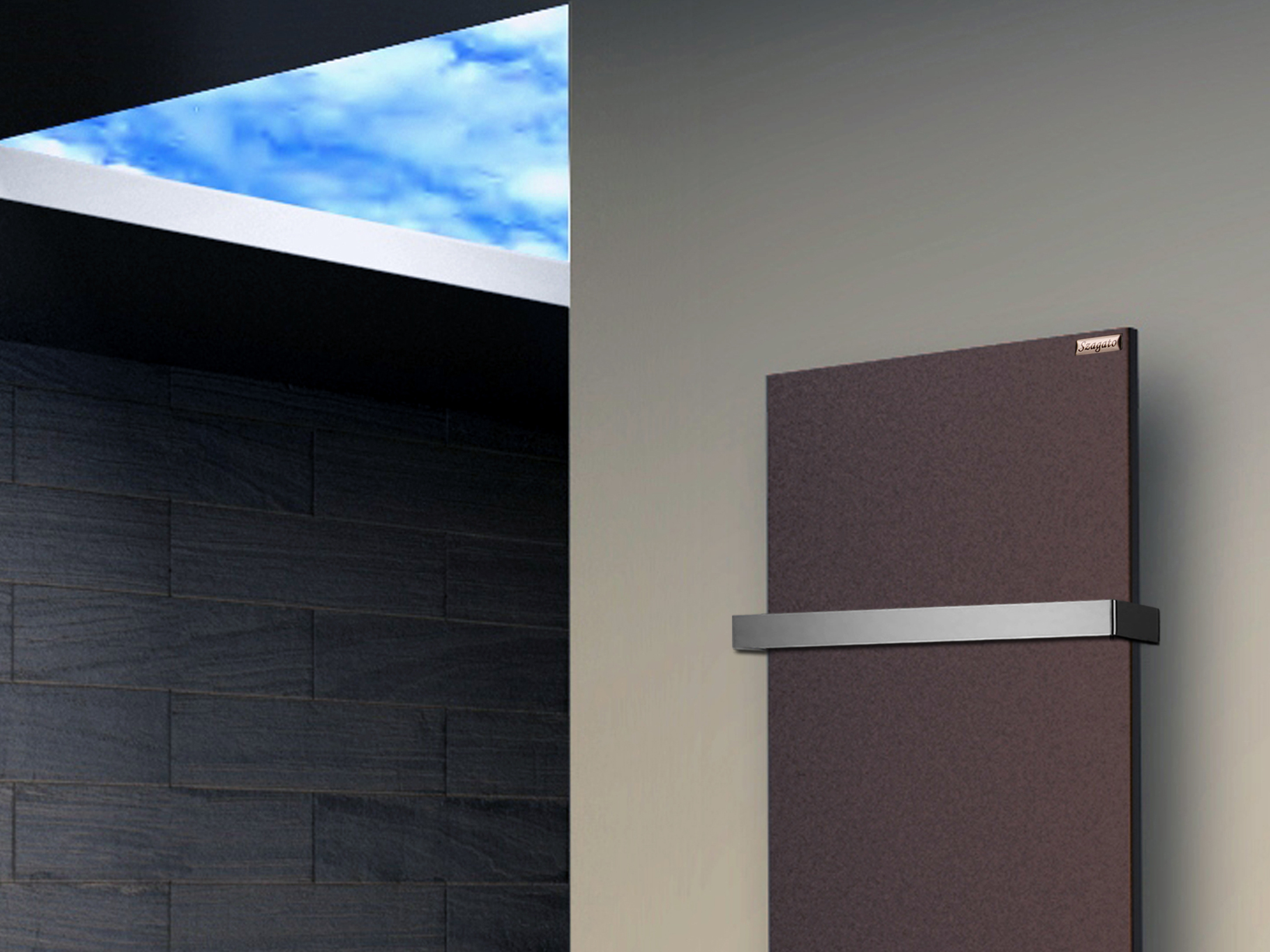 BADHEIZKÖRPER Design Mirror Steel 2 120x47cm 799 Watt braun (+1 Halter 30mm) SZAGATO Designheizkörper Handtuchheizkörper mit Mittelanschluss