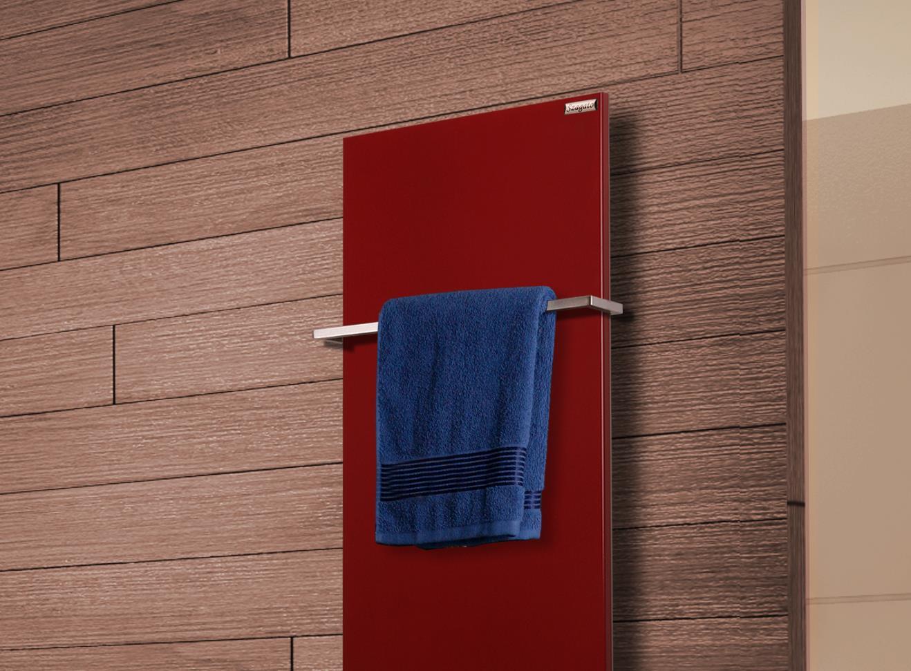 BADHEIZKÖRPER Design Mirror Steel 2 120x47cm 799 Watt rot (+1 Halter 15mm) SZAGATO Designheizkörper Handtuchheizkörper Mittelanschluss Handtuchwärmer