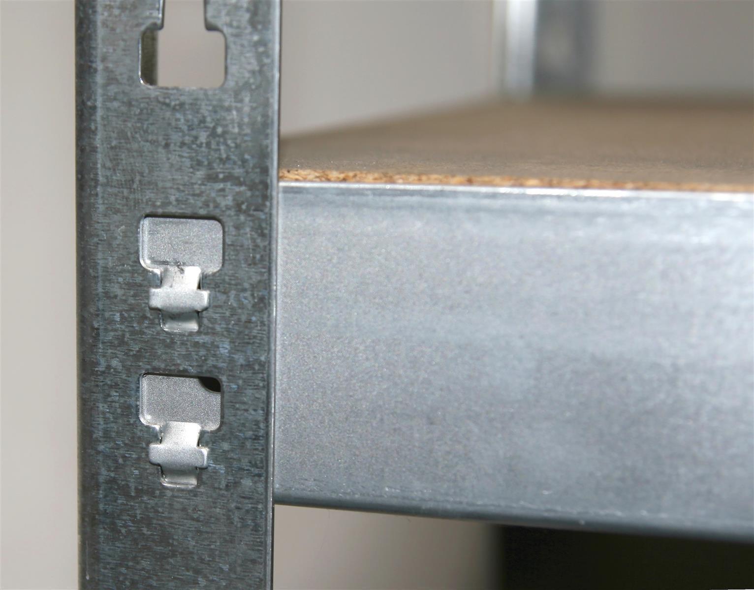 Steckregal 175 kg Profi II 220x92x46cm verzinkt SZAGATO Metallregal Fachbodenregal Lagerregal Metall Fachboden Regal Schwerlastregal Regalsystem