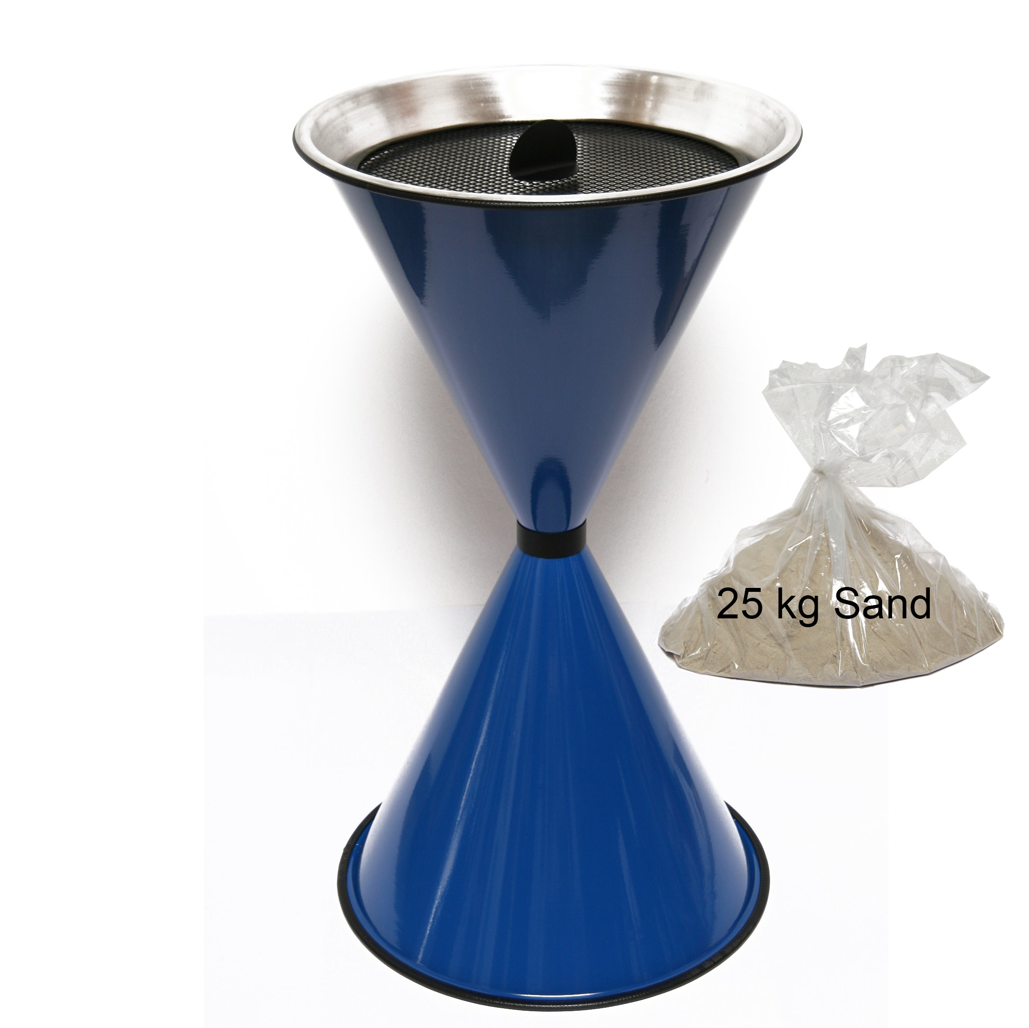 Stand Aschenbecher Diabolo 71x40cm blau inkl. 25 kg Quarzsand SZAGATO Aschenbecher groß Stand-Aschenbecher außen Aschenbecher stehend Aschenbecher