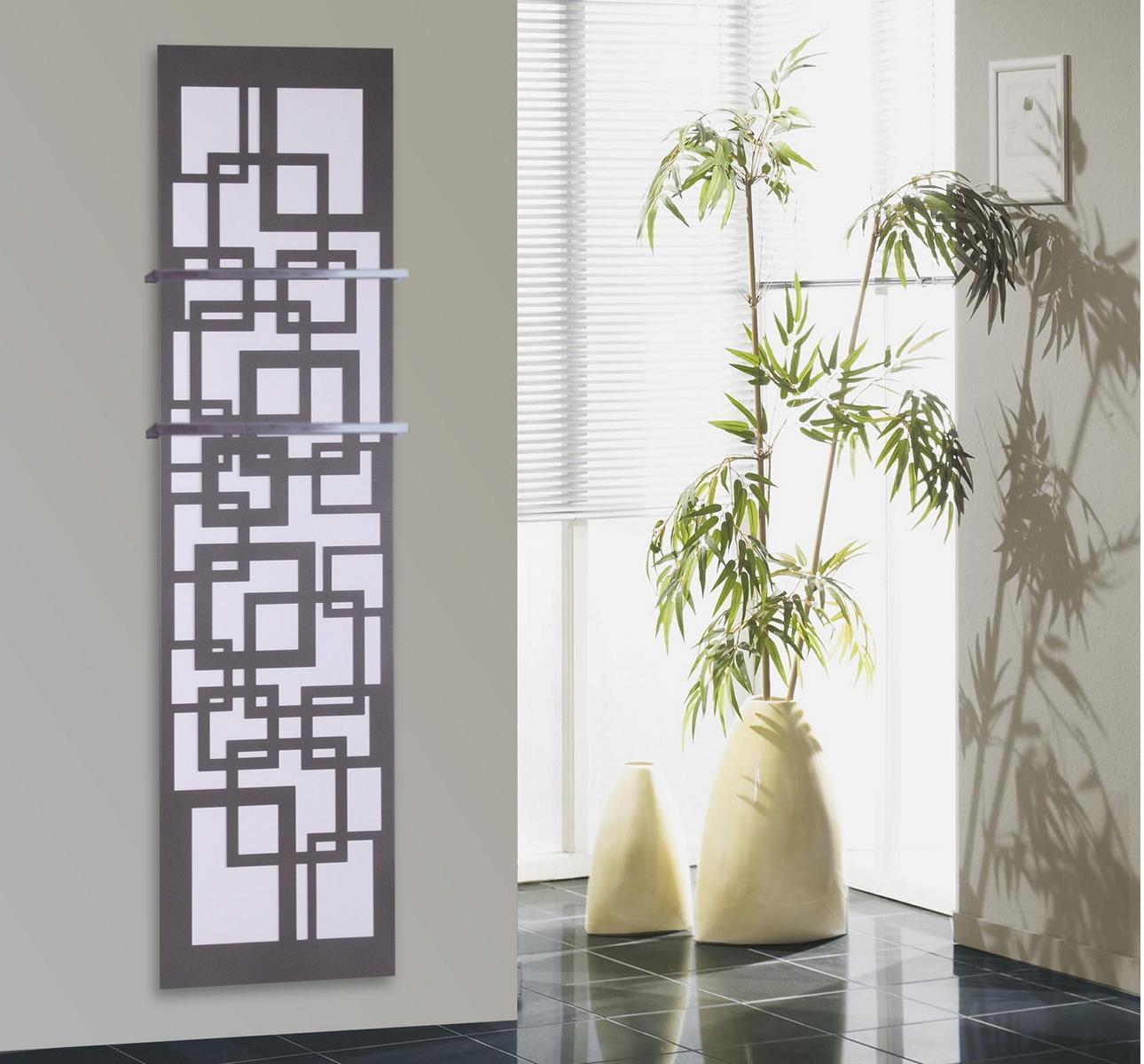 BADHEIZKÖRPER Design Quadrat 3 180x47cm 1118 Watt anthrazit - moonstone (+2 Halter 15mm) SZAGATO Designheizkörper mit Mittelanschluss Handtuchwärmer