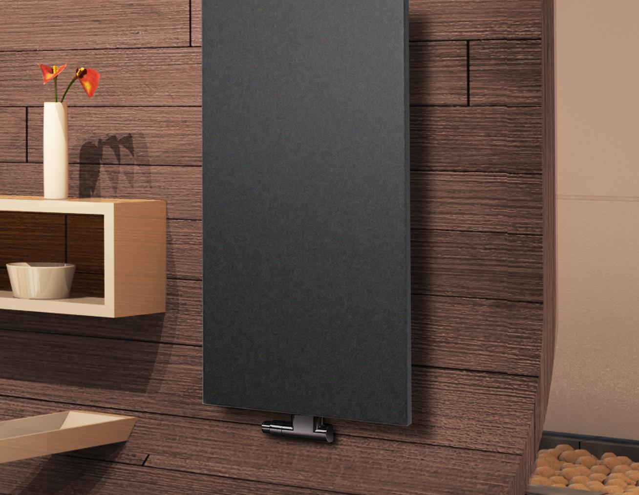 BADHEIZKÖRPER Design Mirror Steel 3 180x47cm 1118 Watt anthrazit - moonstone (+1 Halter 50mm) SZAGATO Designheizkörper Mittelanschluss Handtuchwärmer