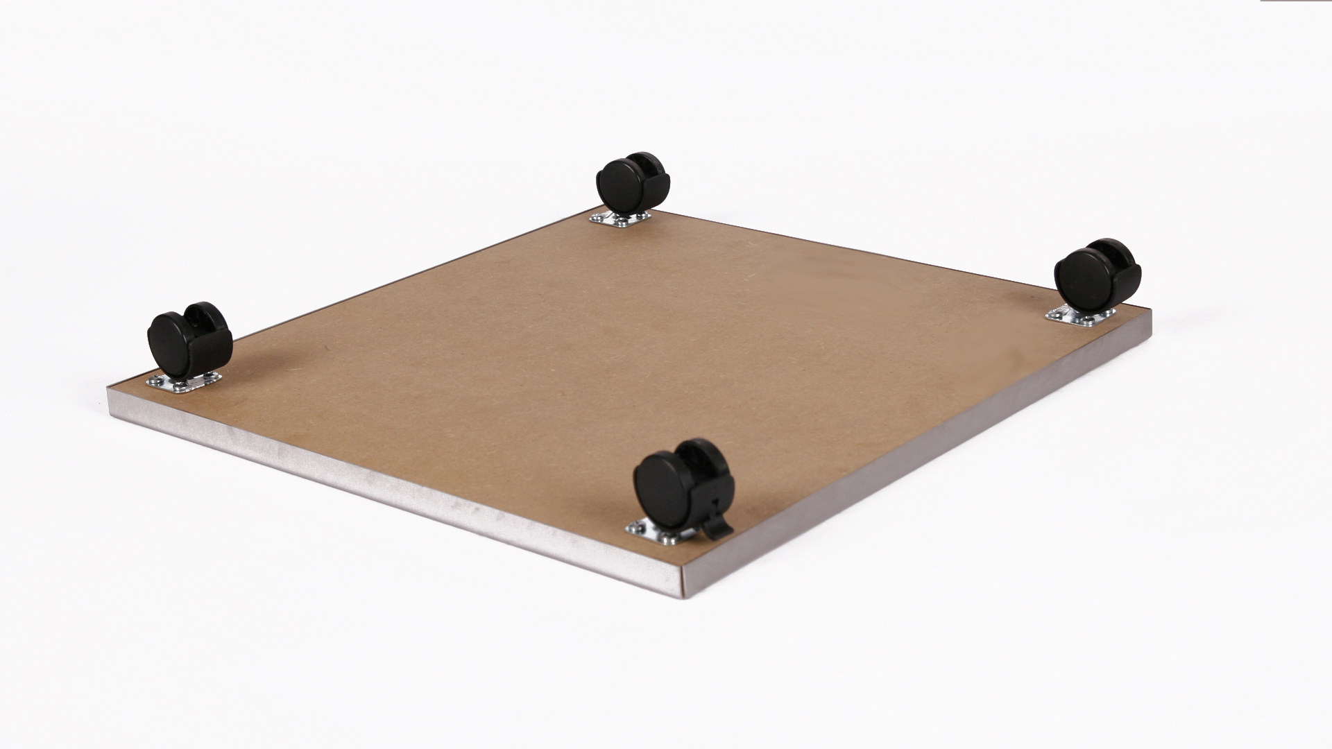 Rollbrett Pflanzenroller 30x30cm Edelstahl 100kg Bürorollen + Bremse SZAGATO Made in Germany Blumenuntersetzer Möbelroller Outdoor Blumenroller