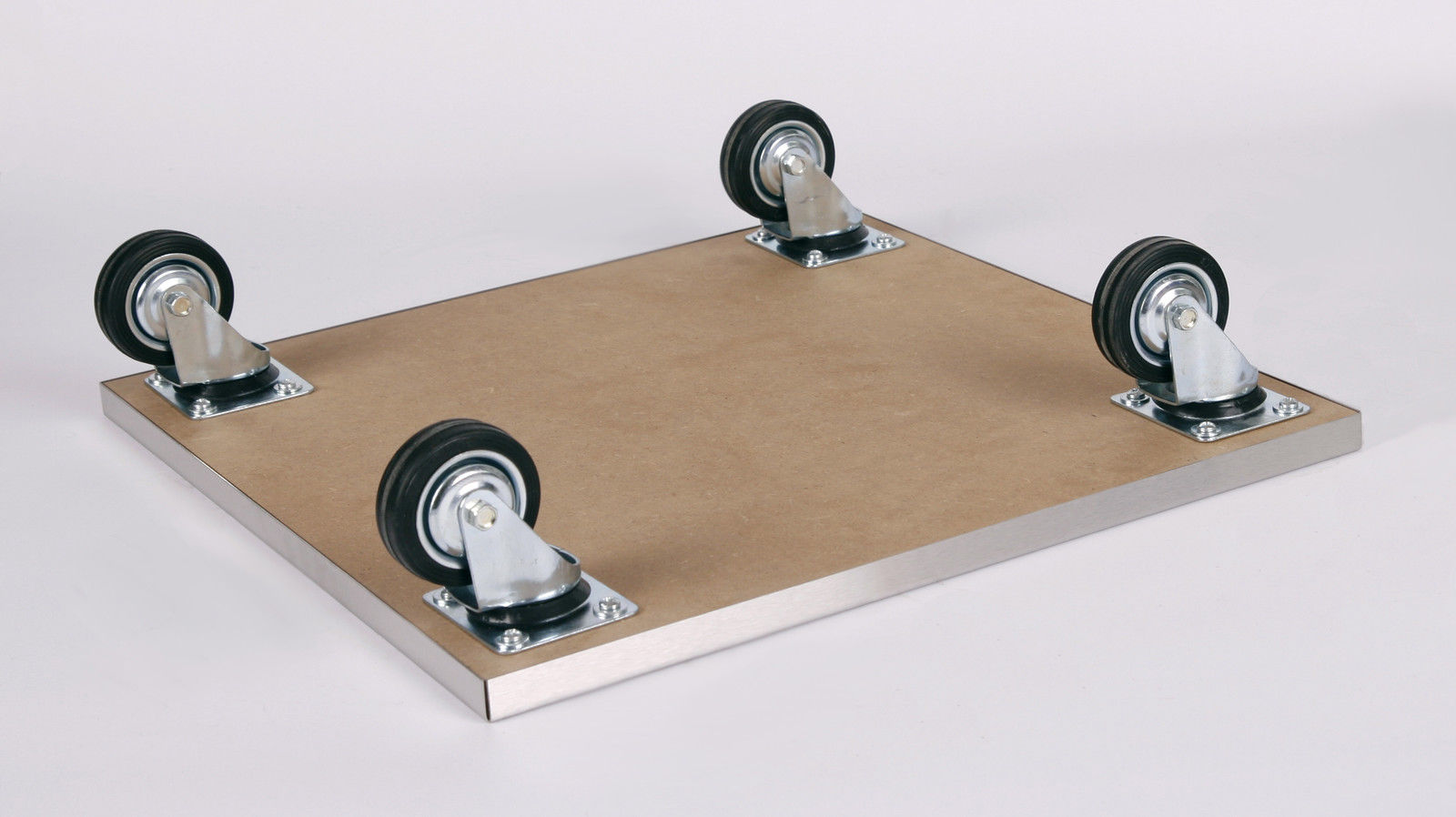 Rollbrett Pflanzenroller 30x30cm Edelstahl 200kg große Rollen SZAGATO Made in Germany Blumenuntersetzer Möbelroller Blumenroller Transportroller