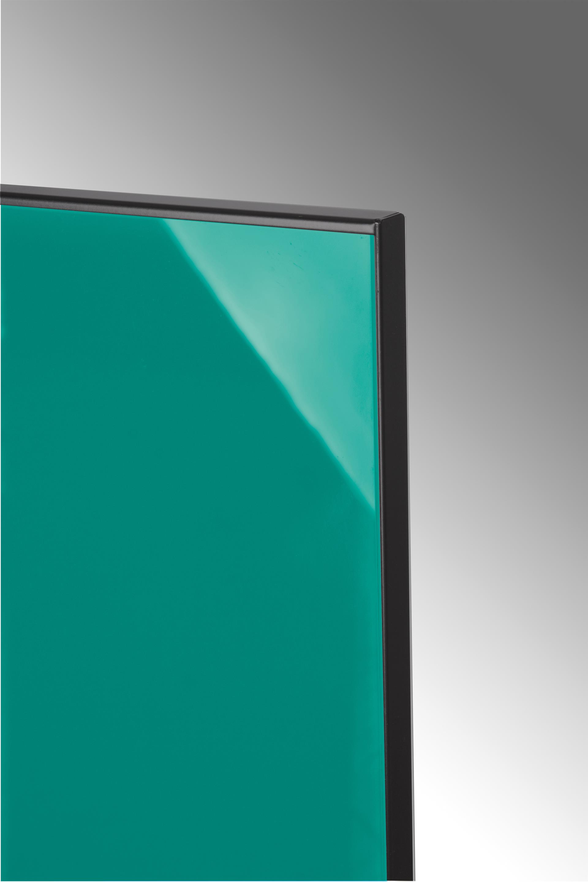 BADHEIZKÖRPER Glas Montevideo 6 Glasfront 180x47cm 1964 Watt türkis +2 Halter 50mm SZAGATO Designheizkörper Handtuchheizkörper mit Mittelanschluss