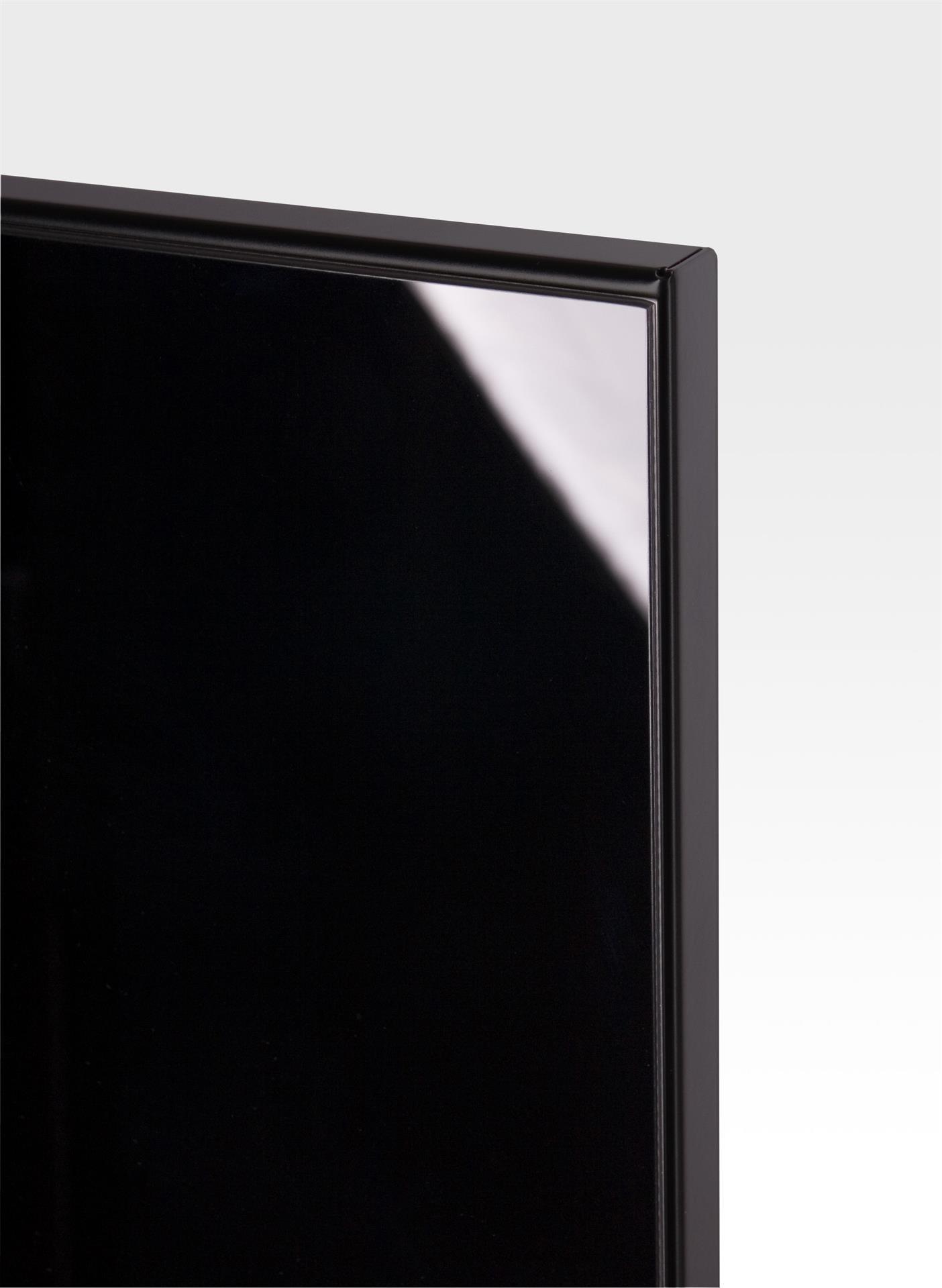 BADHEIZKÖRPER Glas Montevideo 6 Glasfront 180x47cm 1964 Watt schwarz +2 Halter 50mm SZAGATO Designheizkörper Handtuchheizkörper mit Mittelanschluss