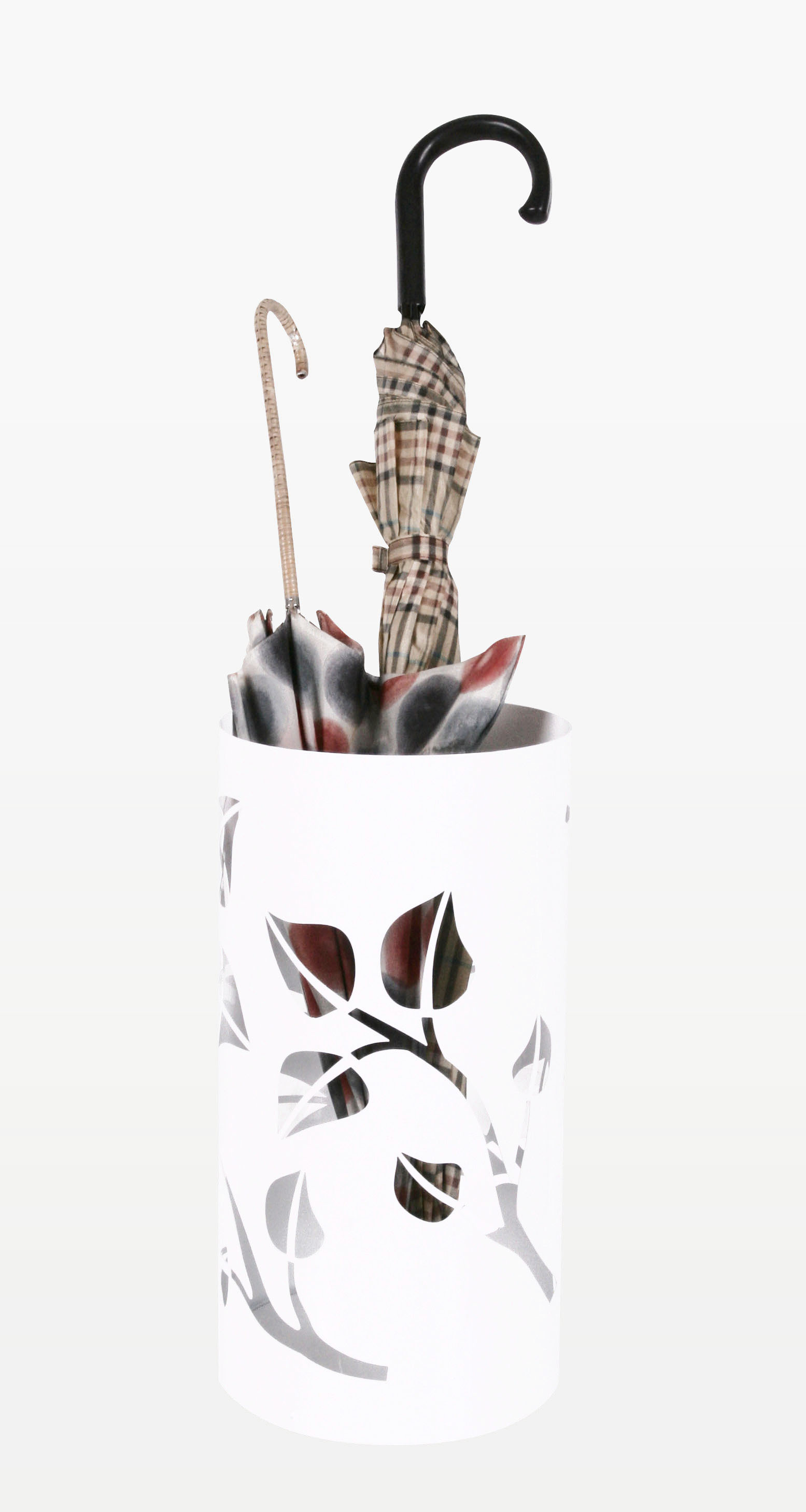 Schirmständer Design Leaves 49xØ23cm weiß SZAGATO Made in Germany moderner Regenschirmständer groß Schirmhalter Regenschirmhalter Design