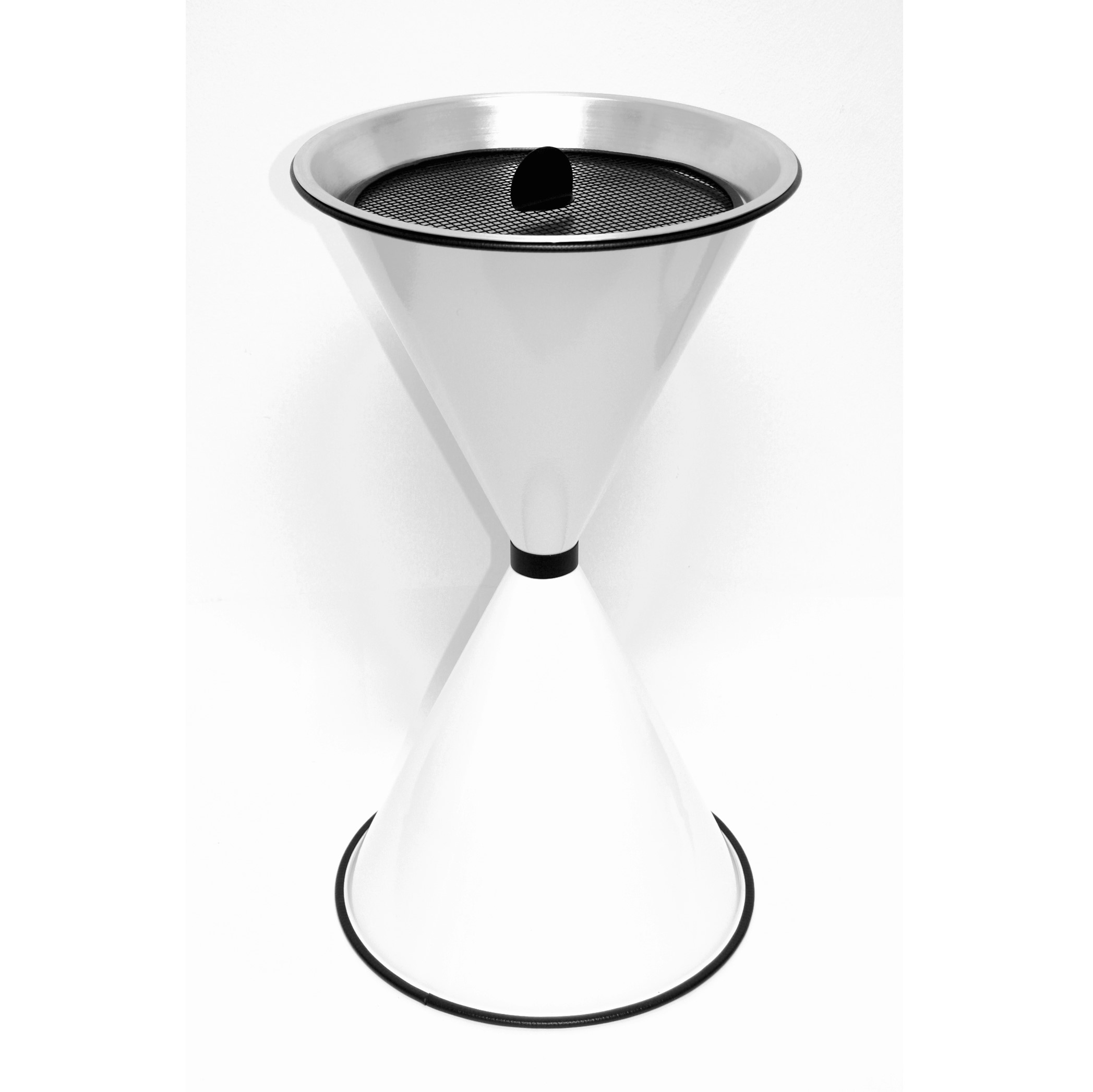 Stand Aschenbecher Diabolo 71x40cm weiß inkl 25kg Quarzsand SZAGATO Aschenbecher groß Stand-Aschenbecher außen Aschenbecher stehend grau Aschenbecher