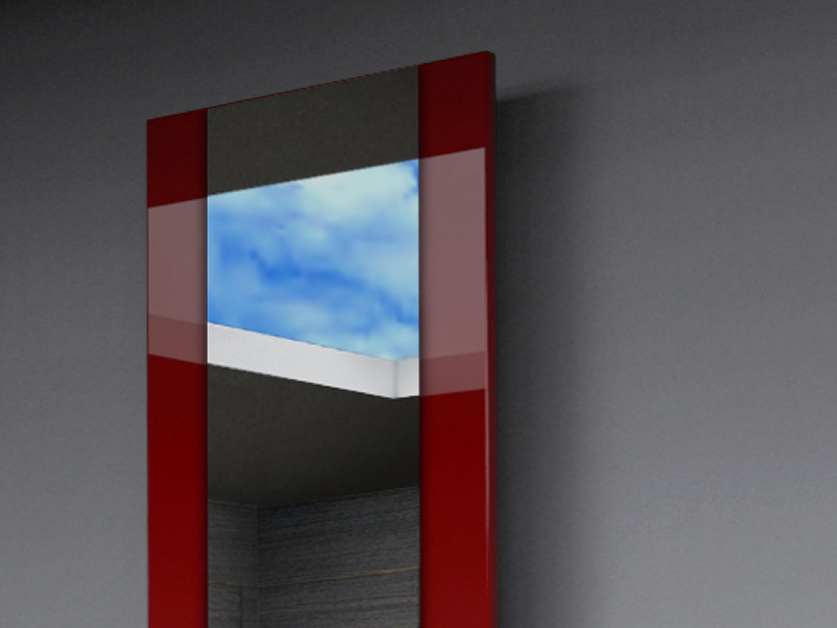 BADHEIZKÖRPER mit Spiegel Design Singapur 3 180x47cm 1118 Wat rot SZAGATO Designheizkörper Handtuchheizkörper mit Mittelanschluss Handtuchwärmer