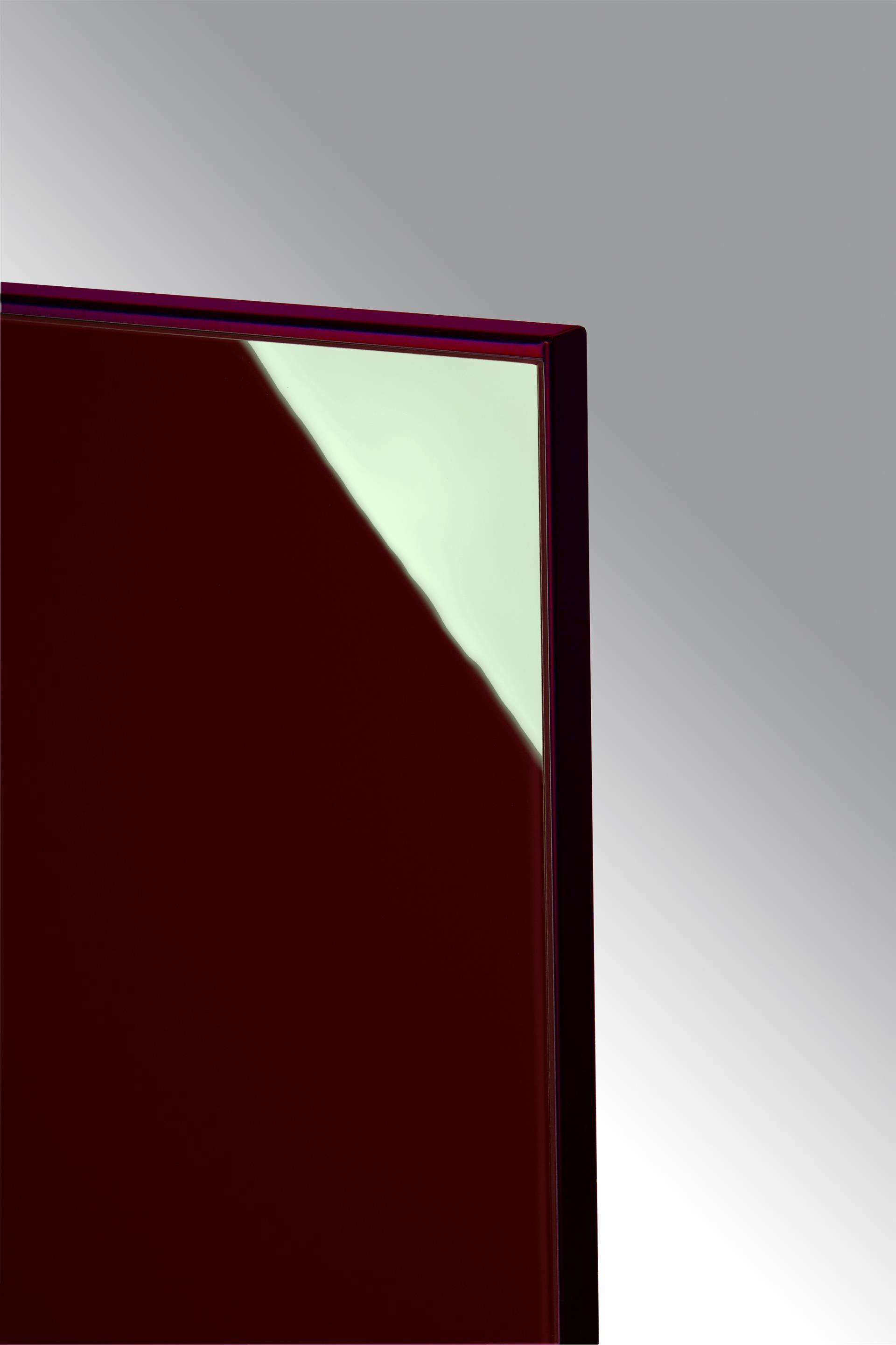 Badheizkörper mit Glas Design Montevideo 2 (Glasfront) 120x47cm 799 Watt rot (+1 Halter 50mm) SZAGATO Designheizkörper Mittelanschluss Handtuchwärmer