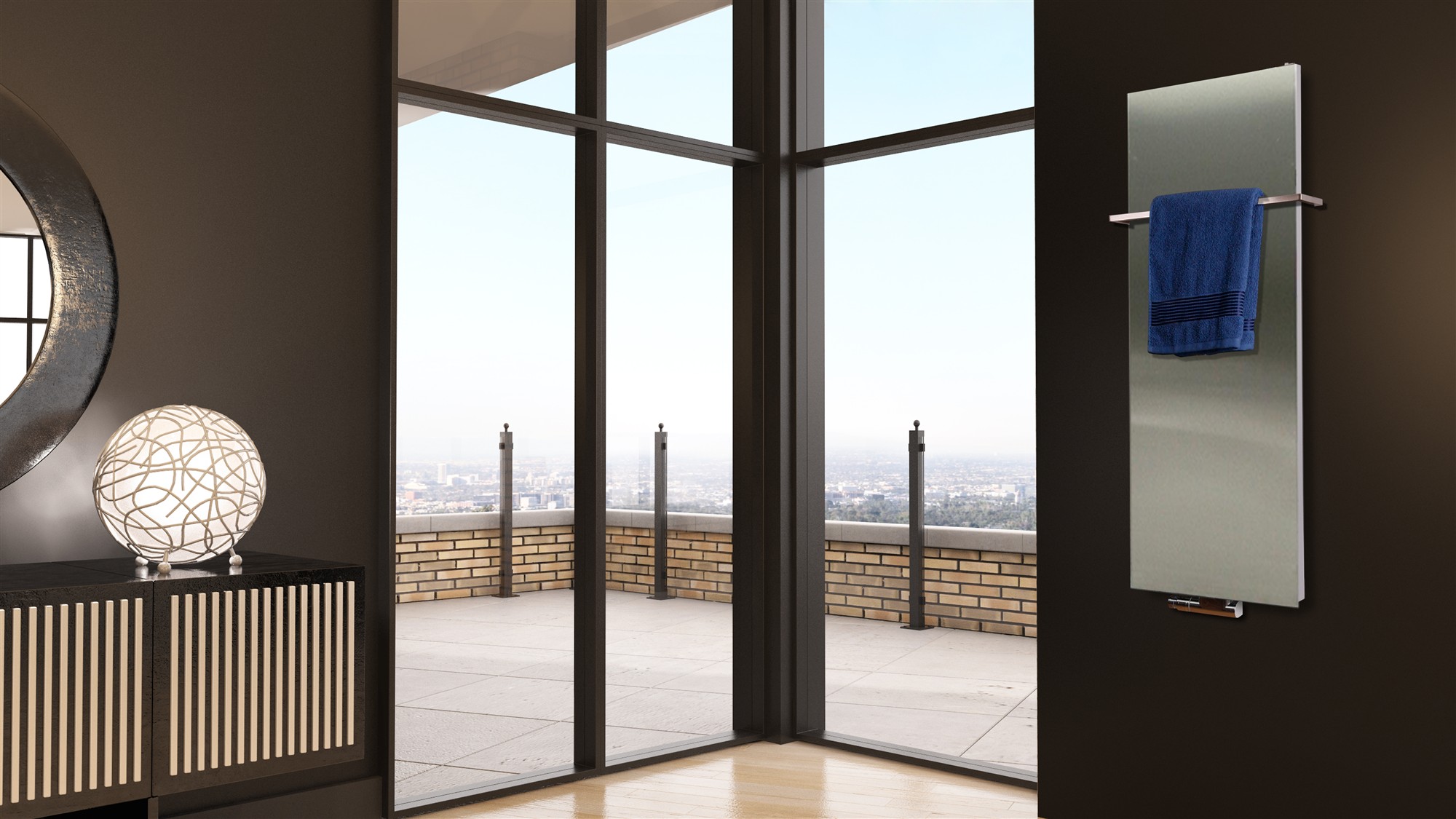 BADHEIZKÖRPER Design Mirror 2 120x47cm 799 Watt Edelstahl matt (+1 Halter 15mm) SZAGATO Designheizkörper Handtuchheizkörper mit Mittelanschluss