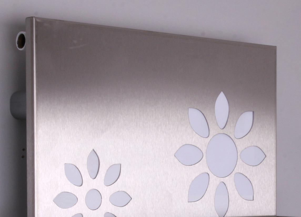 BADHEIZKÖRPER Design Flower 3 180x47cm 1118 Watt Edelstahl matt SZAGATO Designheizkörper Handtuchheizkörper mit Mittelanschluss Handtuchwärmer