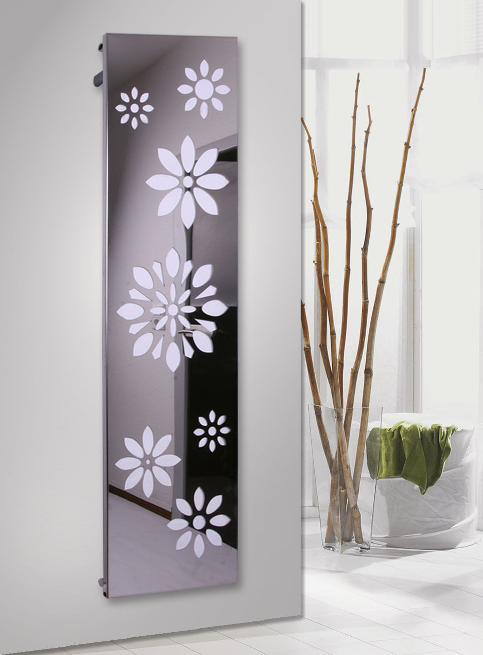 BADHEIZKÖRPER Design Flower 3 180x47cm 1118 Watt Edelstahl Hochglanz SZAGATO Designheizkörper Handtuchheizkörper mit Mittelanschluss Handtuchwärmer