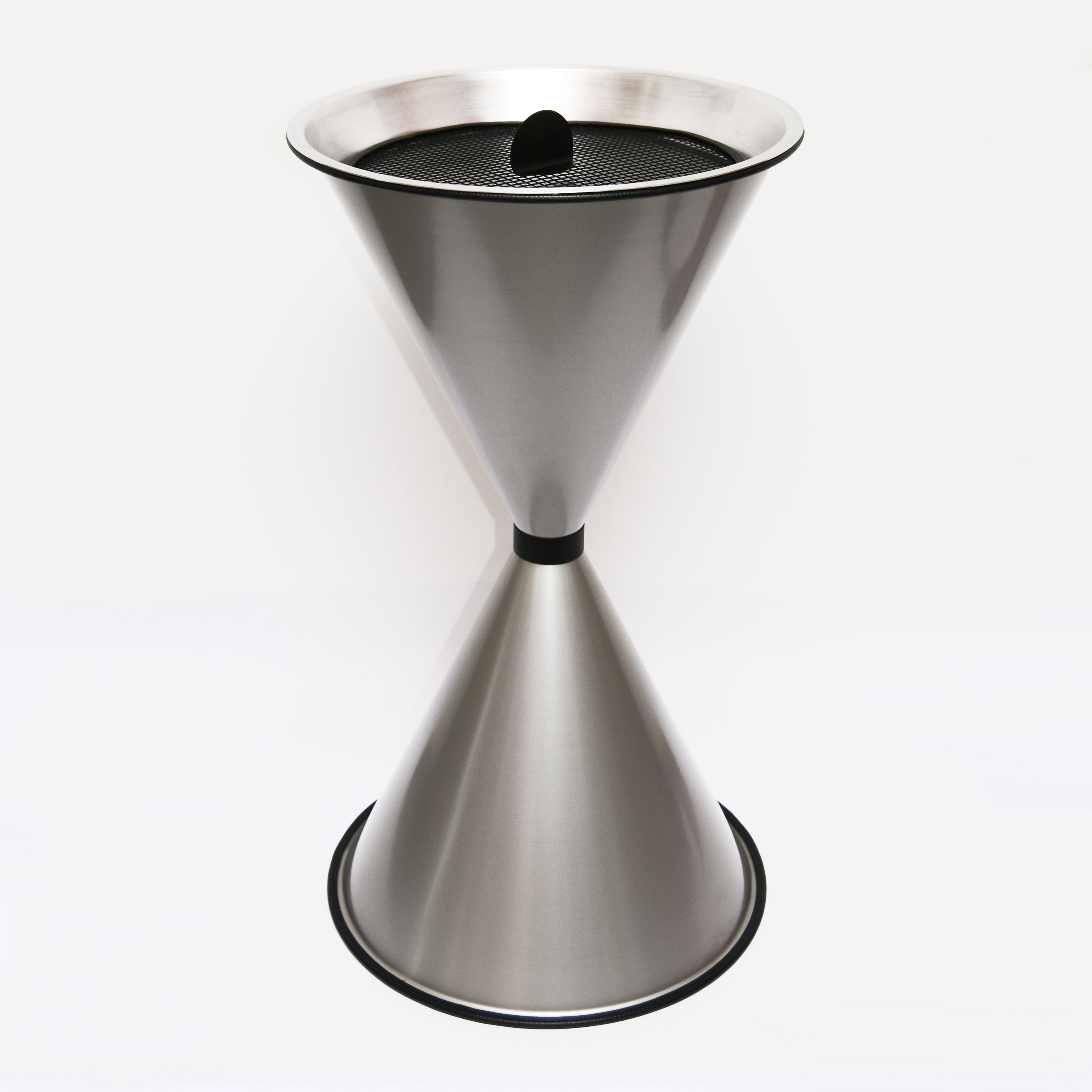 Aschenbecher Standascher Diabola 71x40cm silber SZAGATO Made in Germany Aschenbecher für draußen mit Deckel Standaschenbecher Stand Aschenbecher