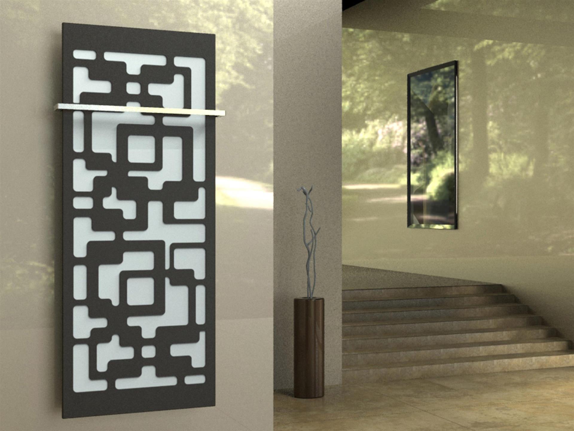 BADHEIZKÖRPER Design Downtown 2 120x47cm 799 Watt anthrazit - moonstone (+1 Halter 15mm) SZAGATO Designheizkörper mit Mittelanschluss Handtuchwärmer