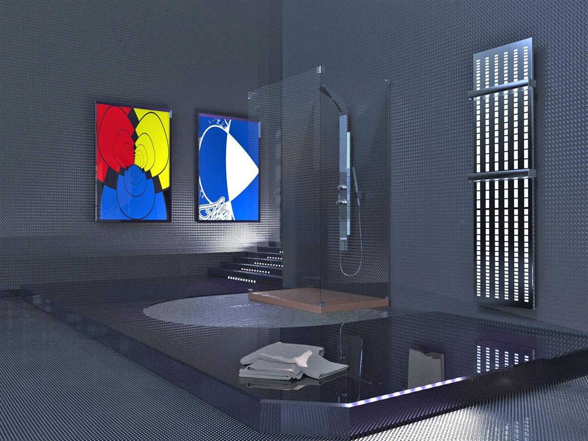 BADHEIZKÖRPER Design broken Mirror 3 180x47cm 1118 Watt Edelstahl (+2 Halter 50mm) SZAGATO Designheizkörper Handtuchheizkörper mit Mittelanschluss