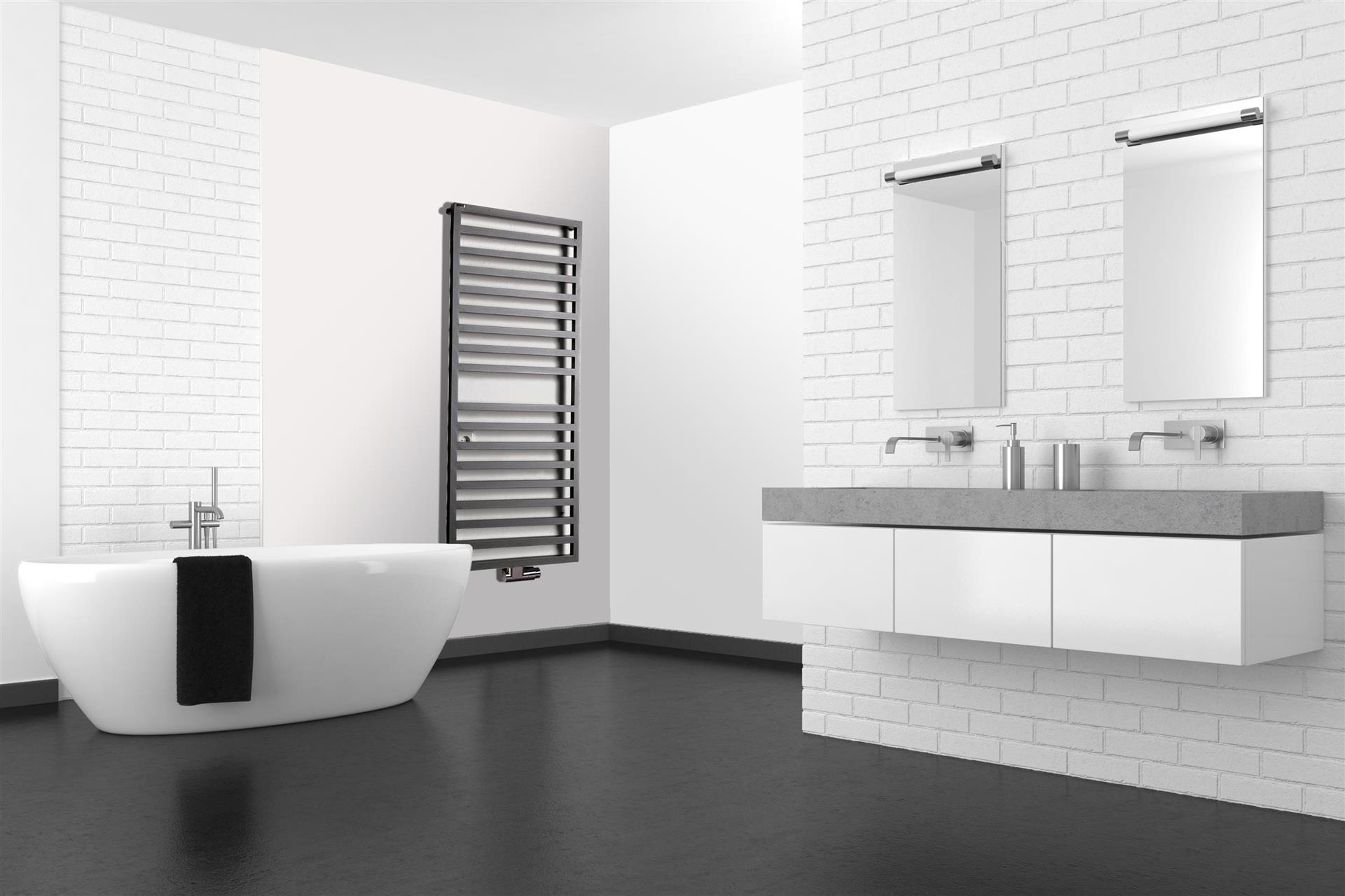 BADHEIZKÖRPER Design Square 2 147x60cm 810 Watt anthrazit moonstone SZAGATO Designheizkörper Handtuchheizkörper mit Mittelanschluss Handtuchwärmer