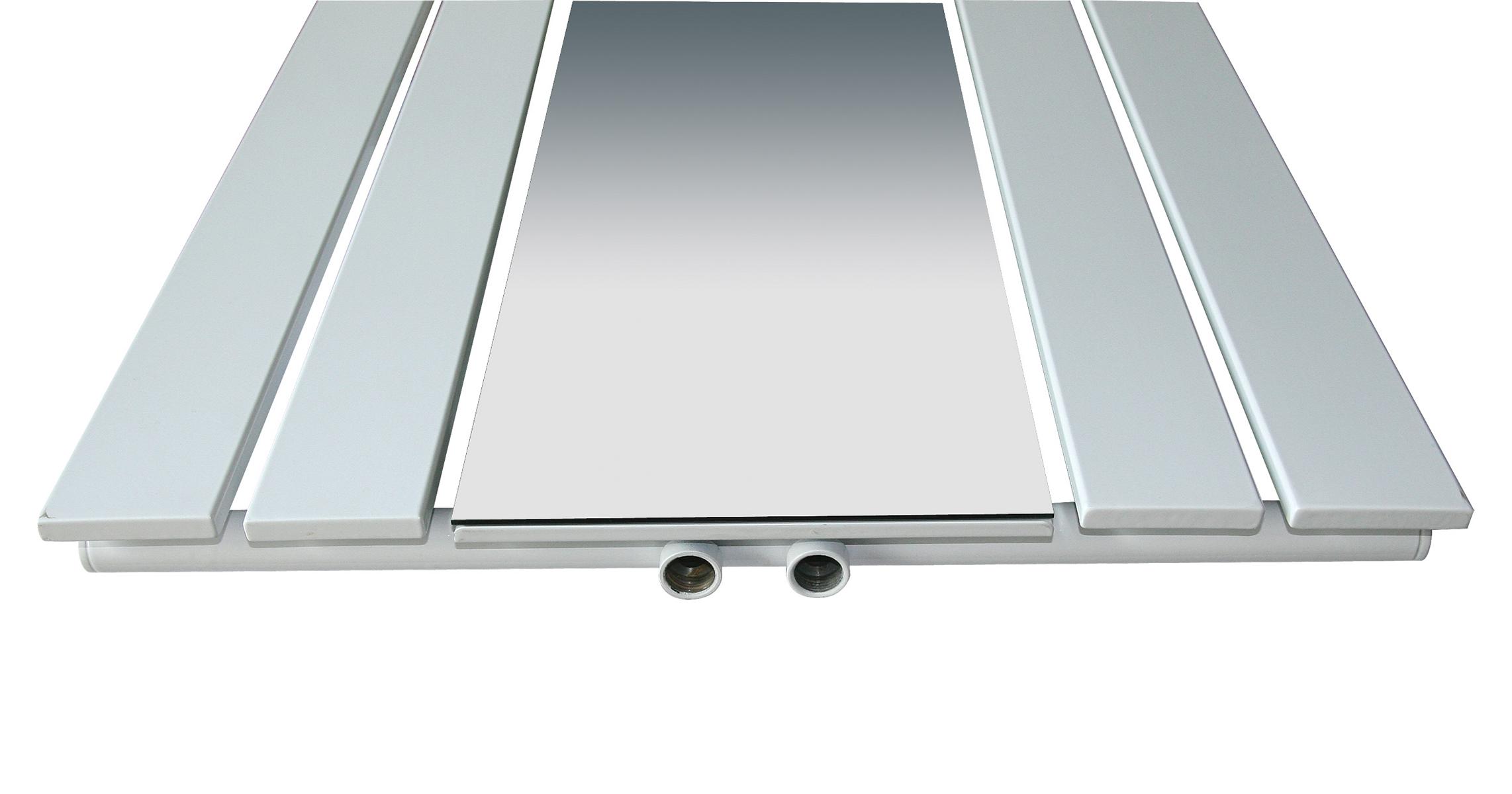 BADHEIZKÖRPER mit Spiegel Design Shanghai 3 180 x 55cm 819 Watt weiß SZAGATO Designheizkörper Handtuchheizkörper mit Mittelanschluss Handtuchwärmer