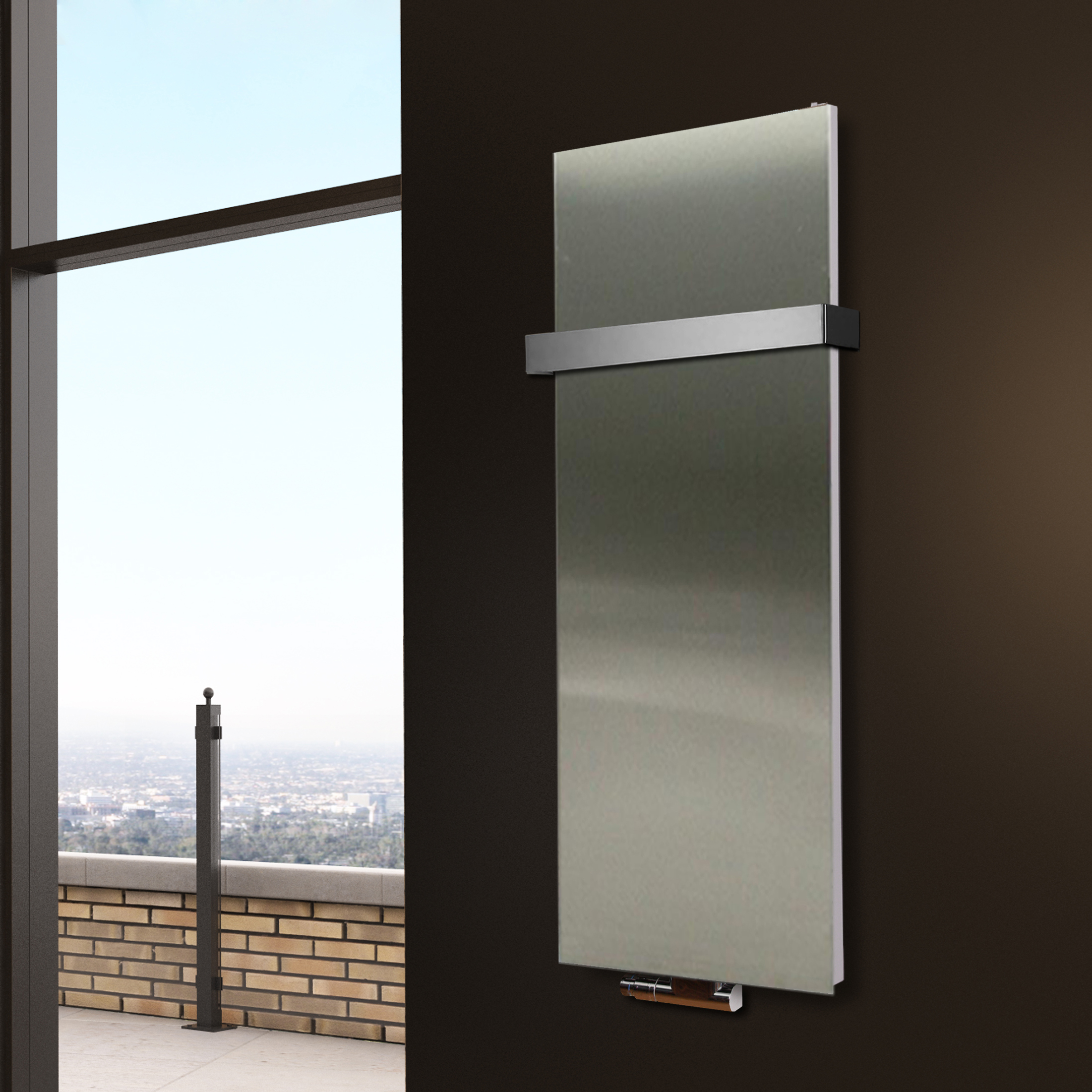 BADHEIZKÖRPER Design Mirror 2 120x47cm 799 Watt Edelstahl matt (+1 Halter 50mm) SZAGATO Designheizkörper Handtuchheizkörper mit Mittelanschluss