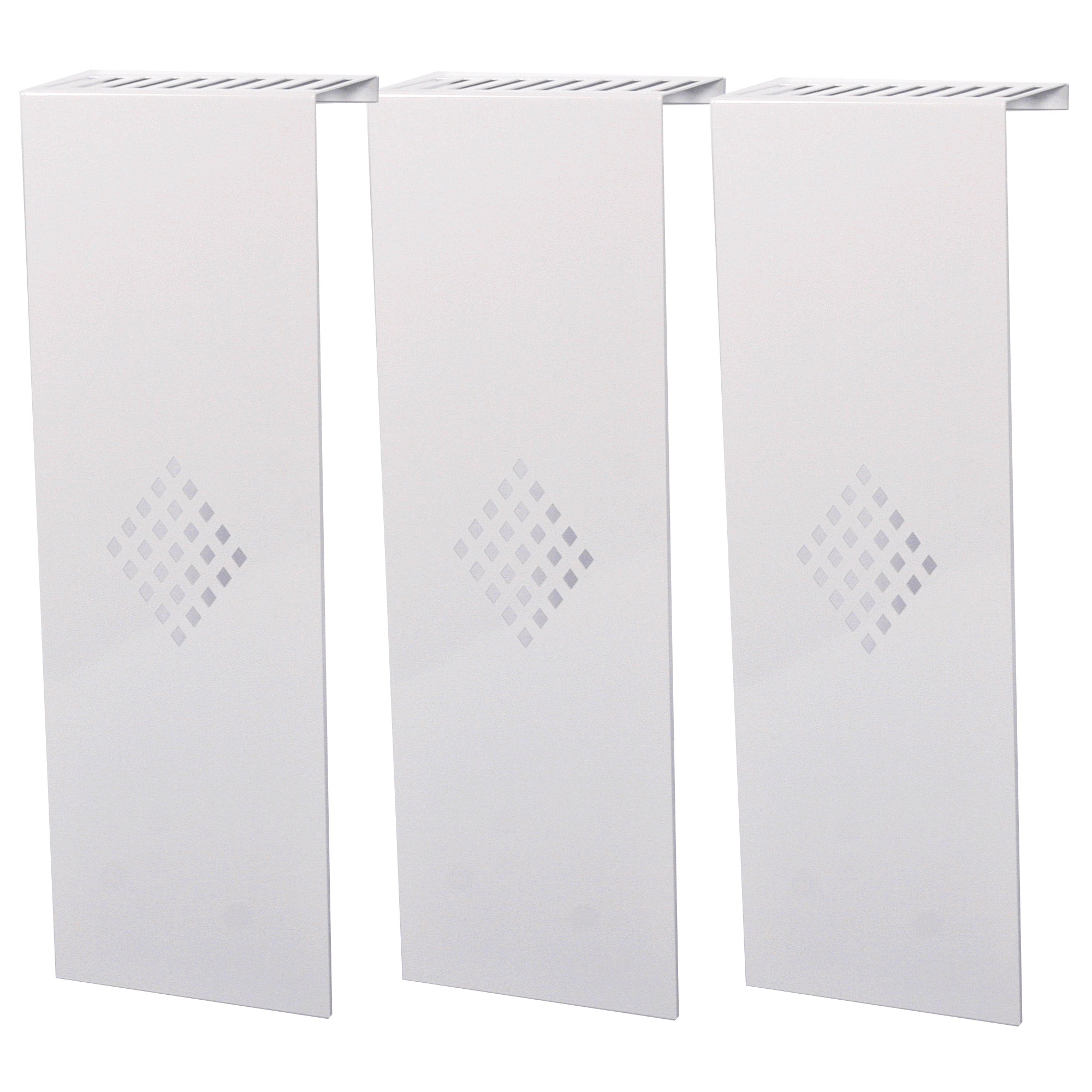 Heizkörperverkleidung 60 x 20cm Design Raute weiß (SET= 3 Stück) SZAGATO Heizungsverkleidung Verkleidung Heizkörper Abdeckung für Heizkörper