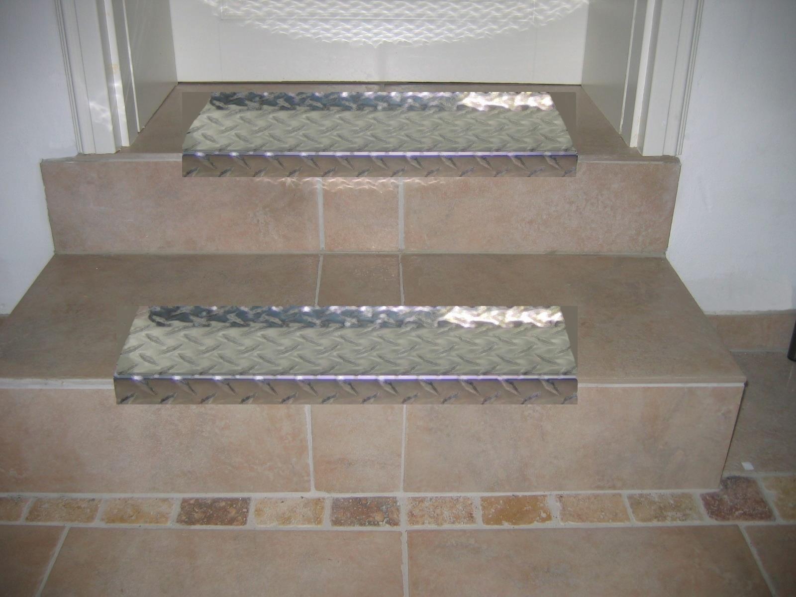 Stufenmatten aus Aluminium glänzend eckig 60x18cm SET= 5 Stück SZAGATO Treppenmatte Treppenmatte Stufenmatte Stufenmatten Aluminium ALU Metall