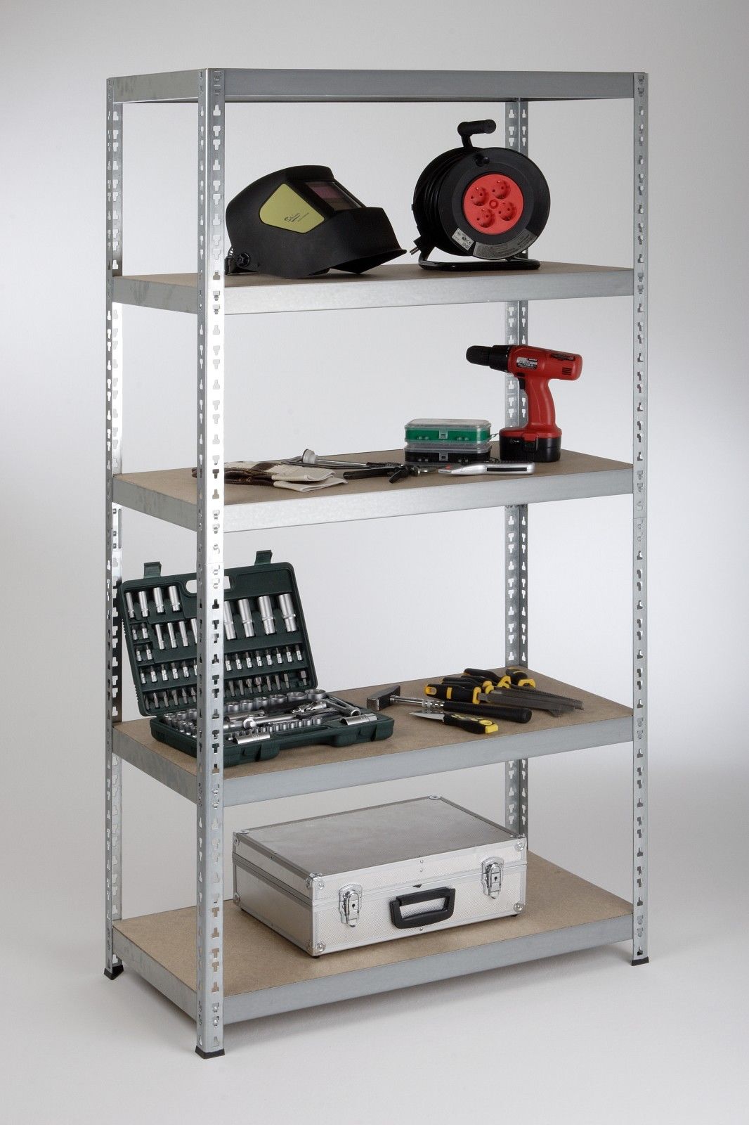 Steckregal 175 kg Profi II 240x90x60 verzinkt SZAGATO Metallregal Fachbodenregal Lagerregal Metall Fachboden Regal Schwerlastregal Regalsystem