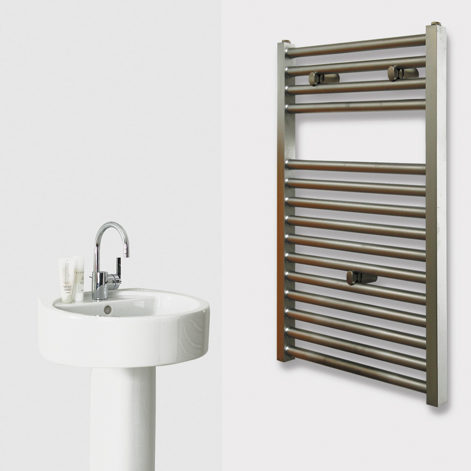 BADHEIZKÖRPER Design Hamburg 1 77x60 cm 581 Watt SZAGATO Design Heizkörper Handtuchheizkörper Seitenanschluss Handtuchwärmer mit Seitenanschluss