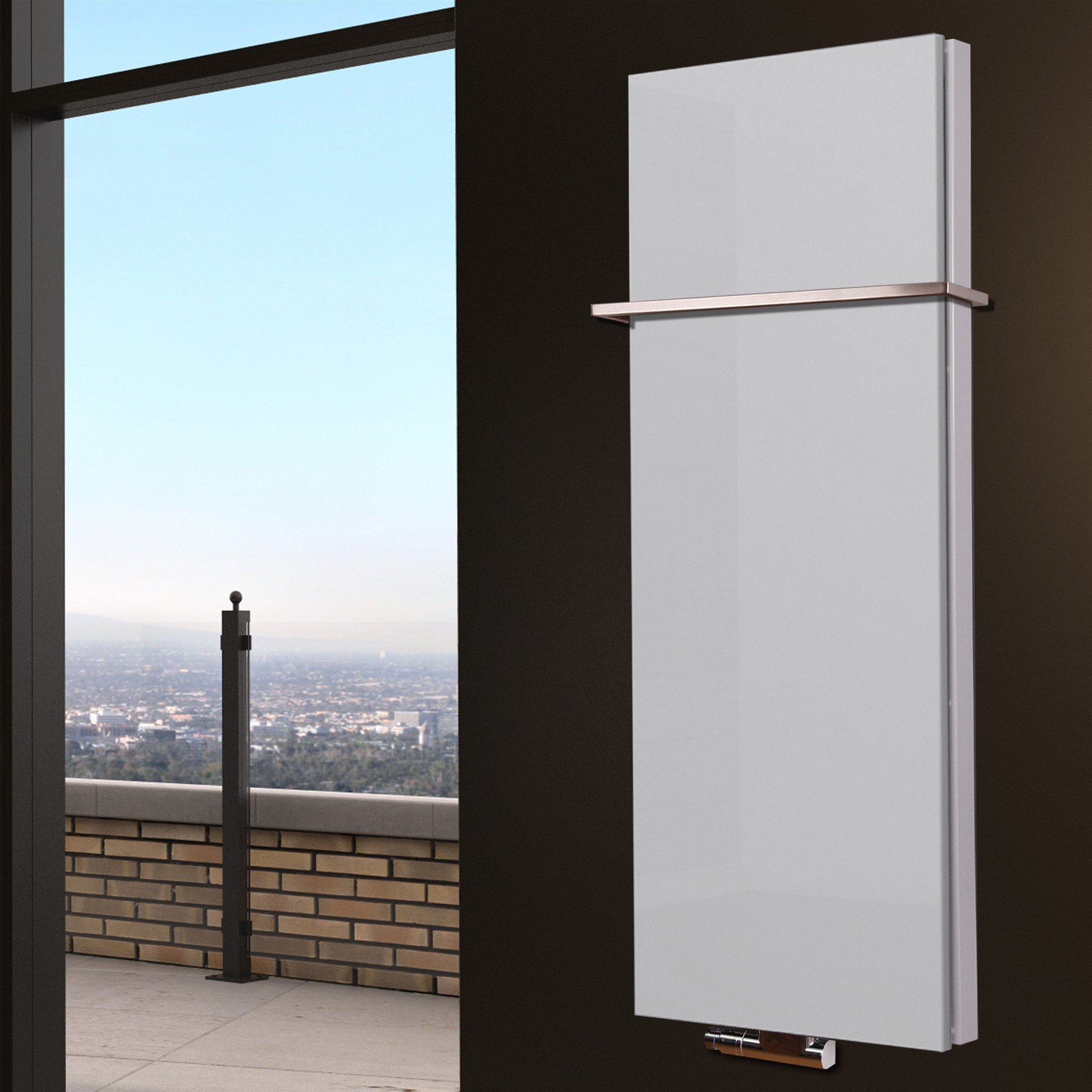 BADHEIZKÖRPER Design Mirror Steel 5 120x47cm 1458 Watt weiß +1 Halter 15mm SZAGATO Designheizkörper Handtuchheizkörper Mittelanschluss Handtuchwärmer