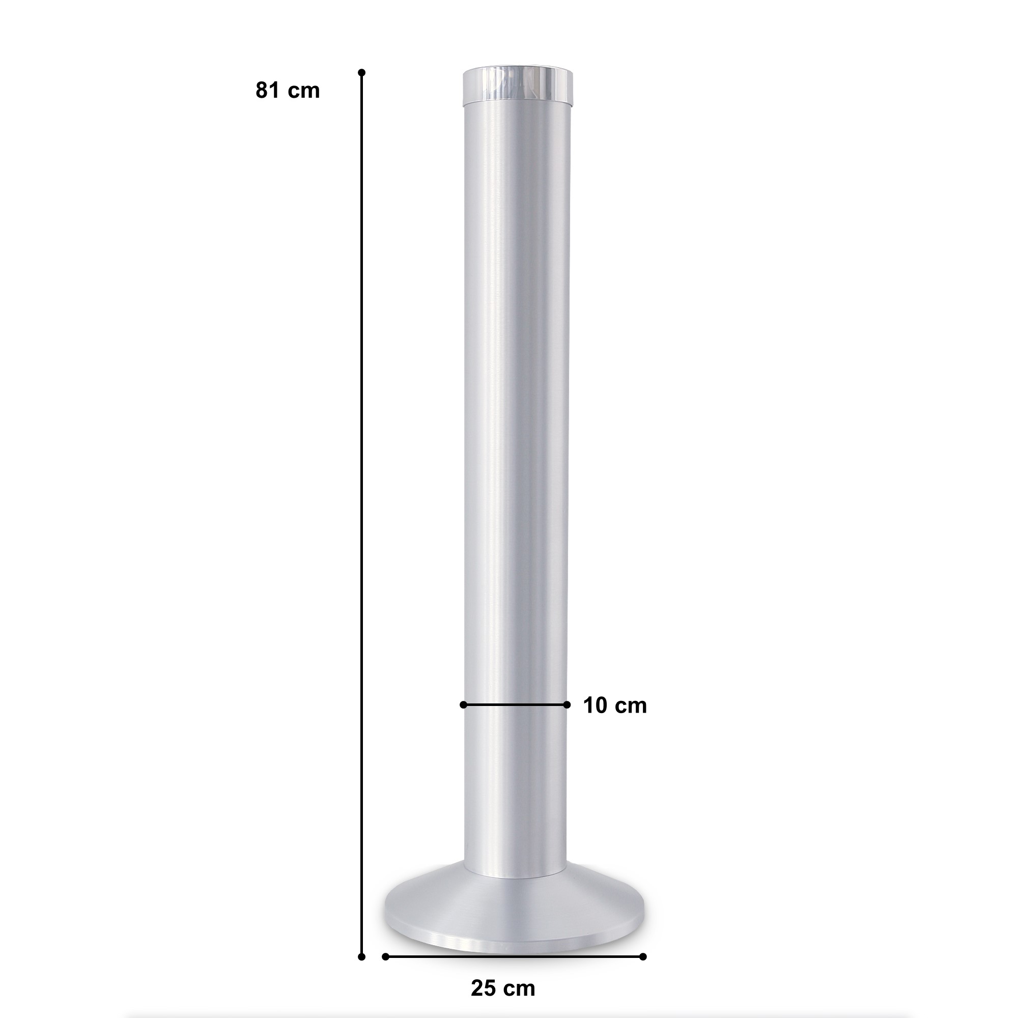 Aschenbecher Säule 81x25cm ALU SZAGATO Made in Germany Aluminium Aschenbecher groß Stand-Aschenbecher außen großer Aschenbecher stehend für draußen