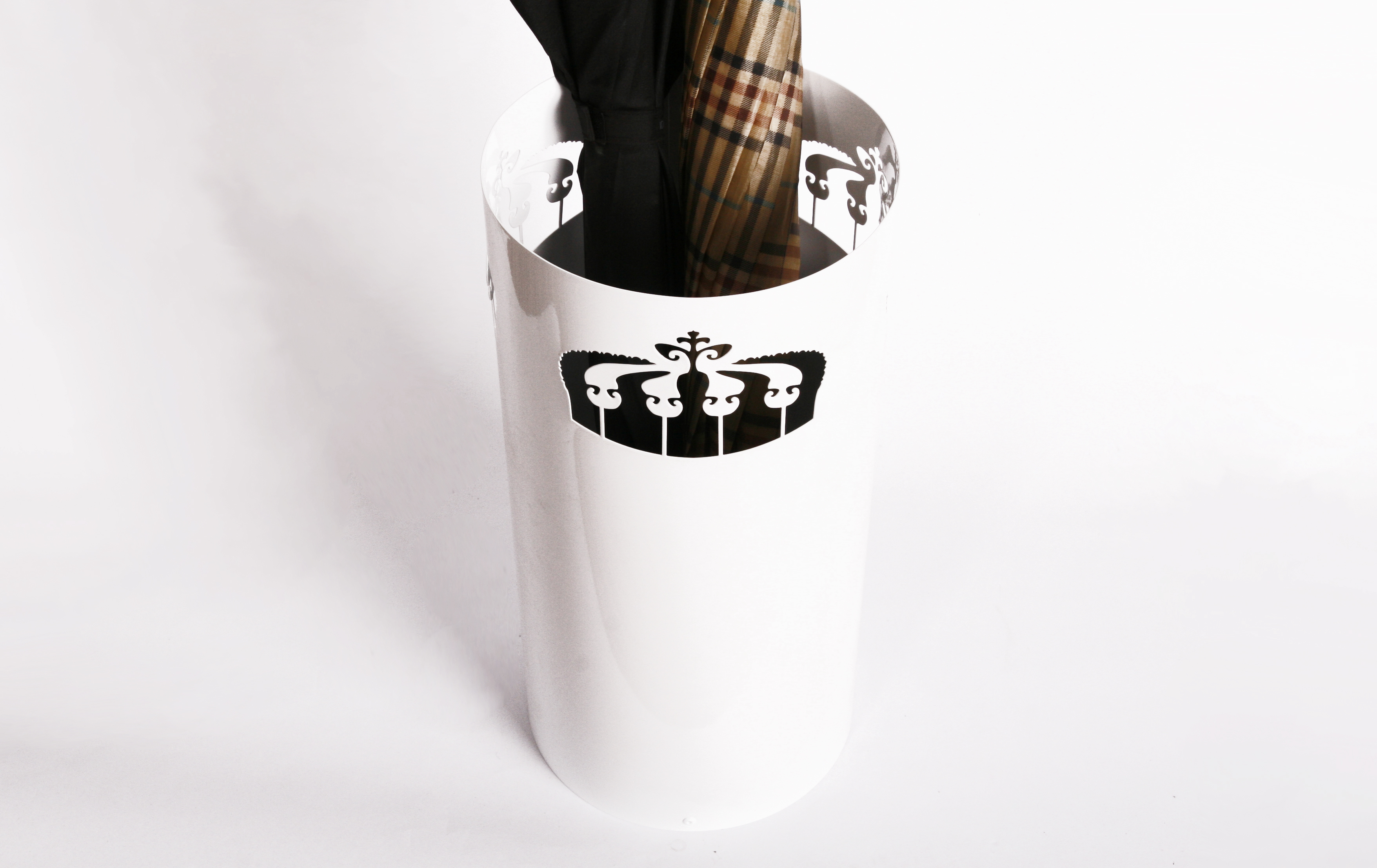 Schirmständer Crown 49xØ23cm weiß SZAGATO Made in Germany moderner Regenschirmständer groß Schirmhalter Regenschirmhalter Design