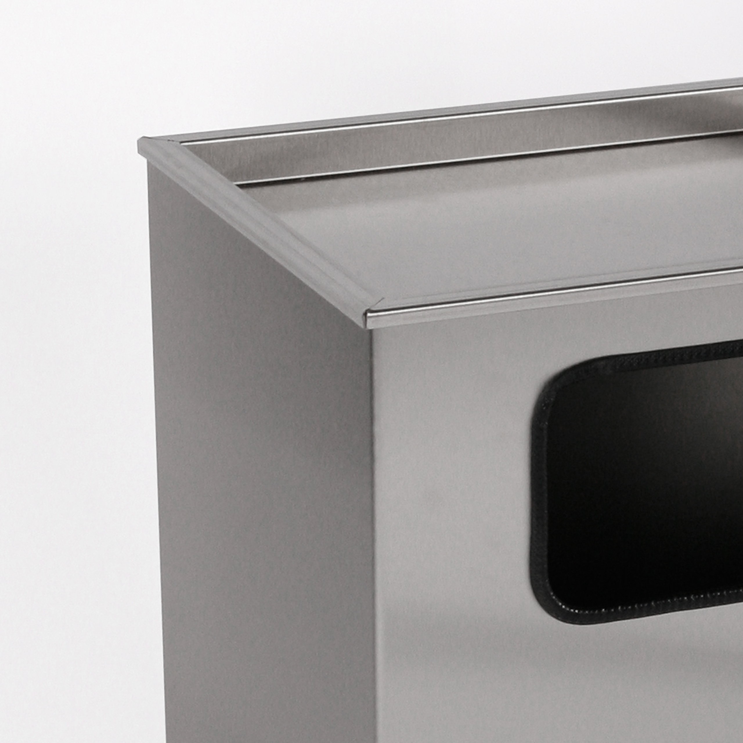 Aschenbecher mit Mülleimer Classic 62x40x33cm 28 ltr Edelstahl inkl. Inneneimer SZAGATO Standascher Abfalleimer Mülleimer Aschenbecher Abfallsammler