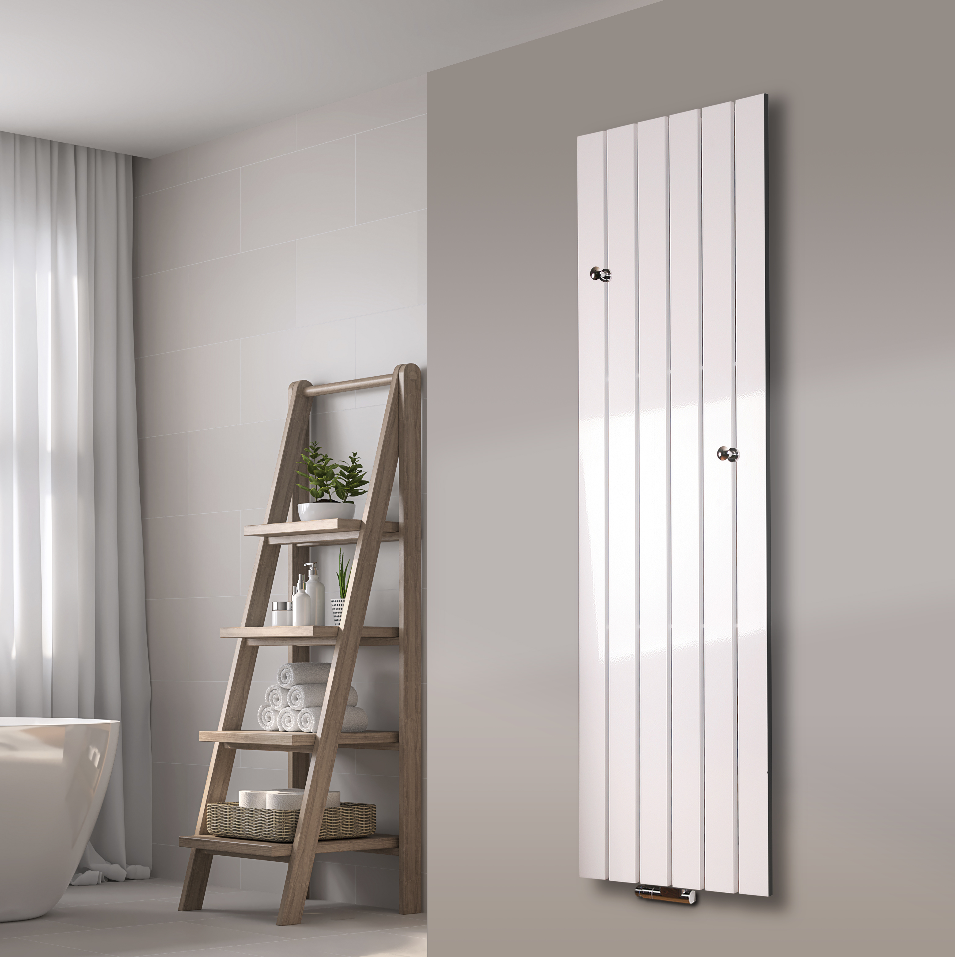 BADHEIZKÖRPER Design Peking 3 180x47cm 1118 Watt weiß (+ 2 Knopfhalter) SZAGATO Designheizkörper Handtuchheizkörper Mittelanschluss Handtuchwärmer