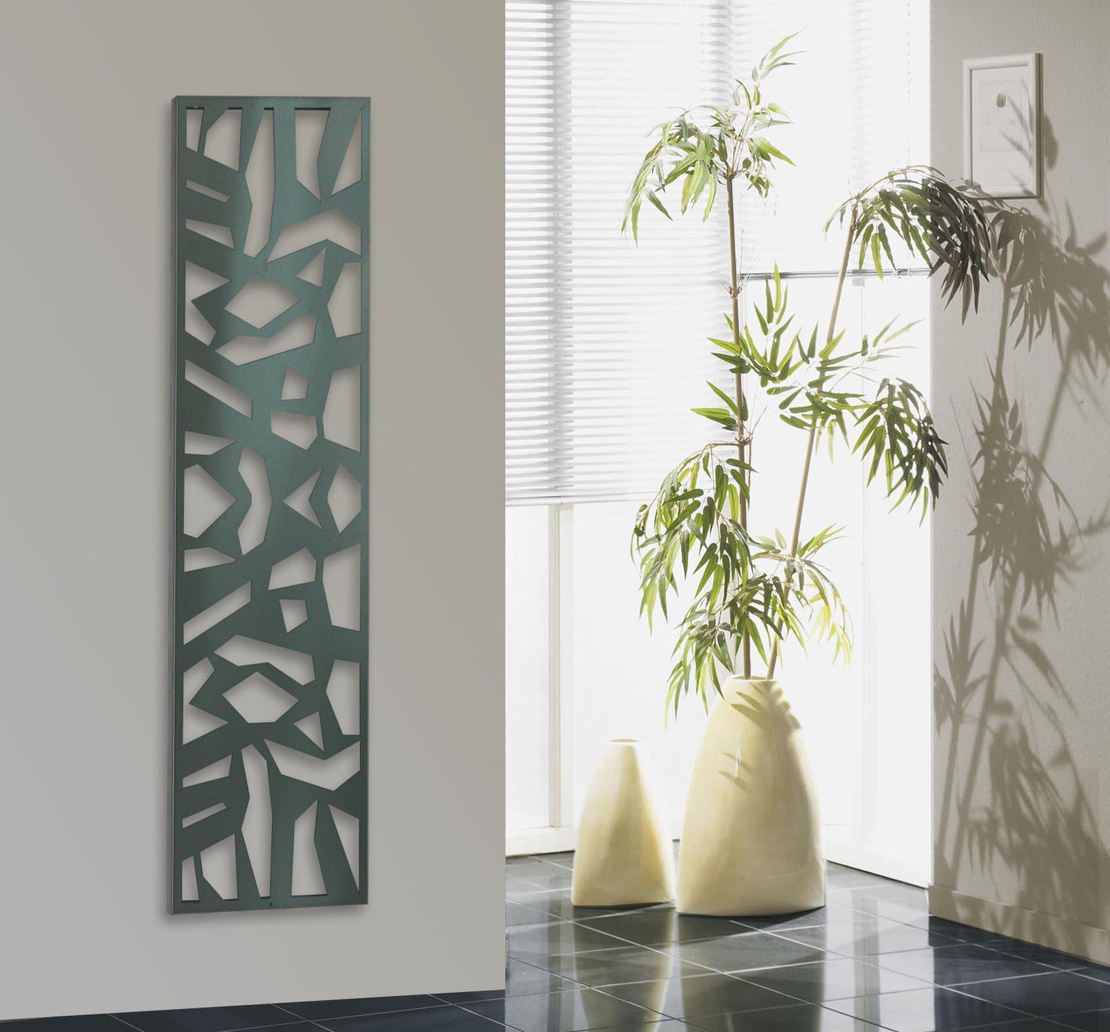 Garderobe Wandgarderobe Design Mosaik 140x40cm Edelstahl matt SZAGATO Garderobe Metall Garderobe Wand Garderobenpaneel Garderobenleiste Flur