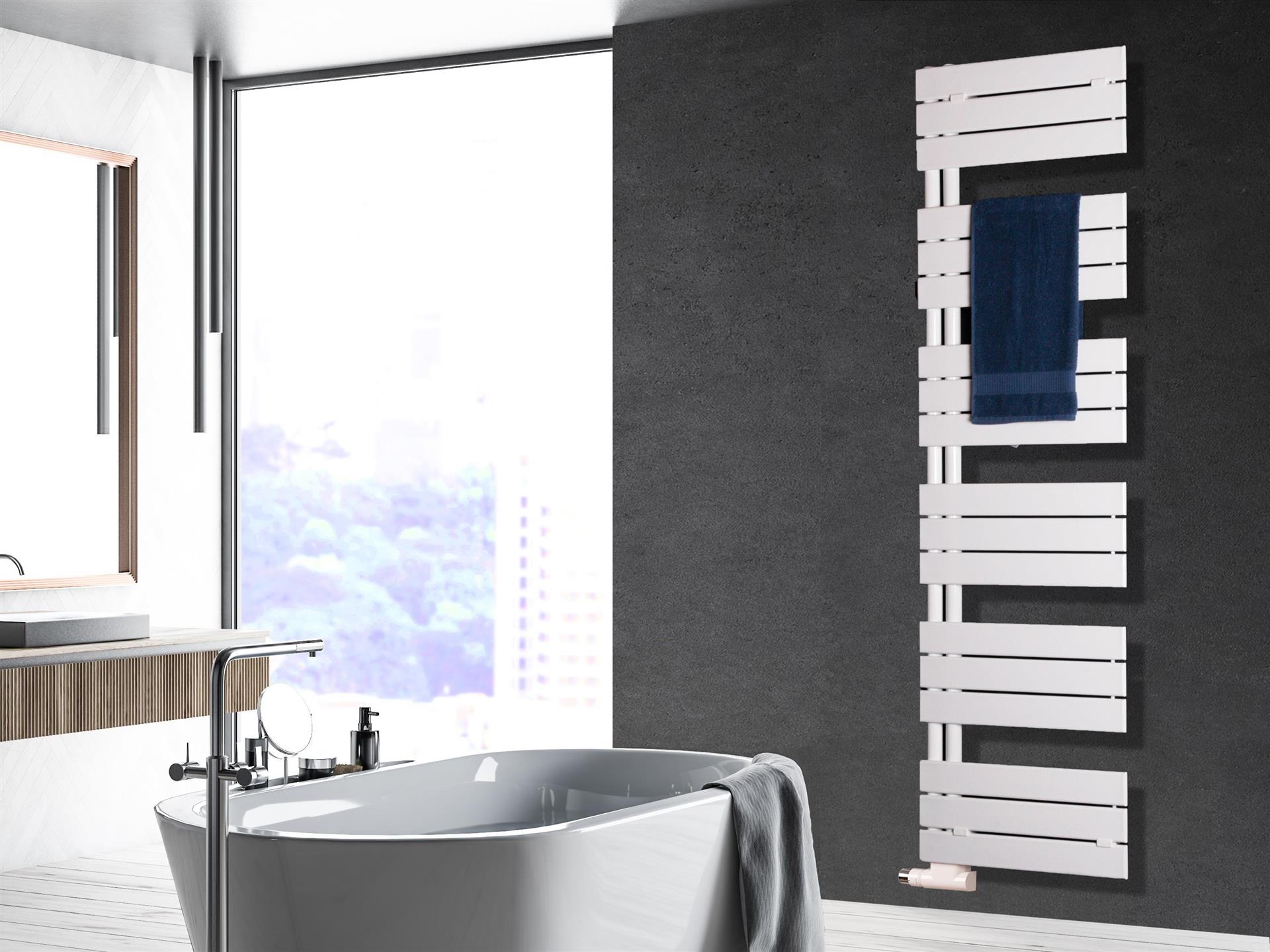 BADHEIZKÖRPER Design Chicago 3 175x50cm 740 Watt weiß SZAGATO Designheizkörper Handtuchheizkörper mit Mittelanschluss Handtuchwärmer