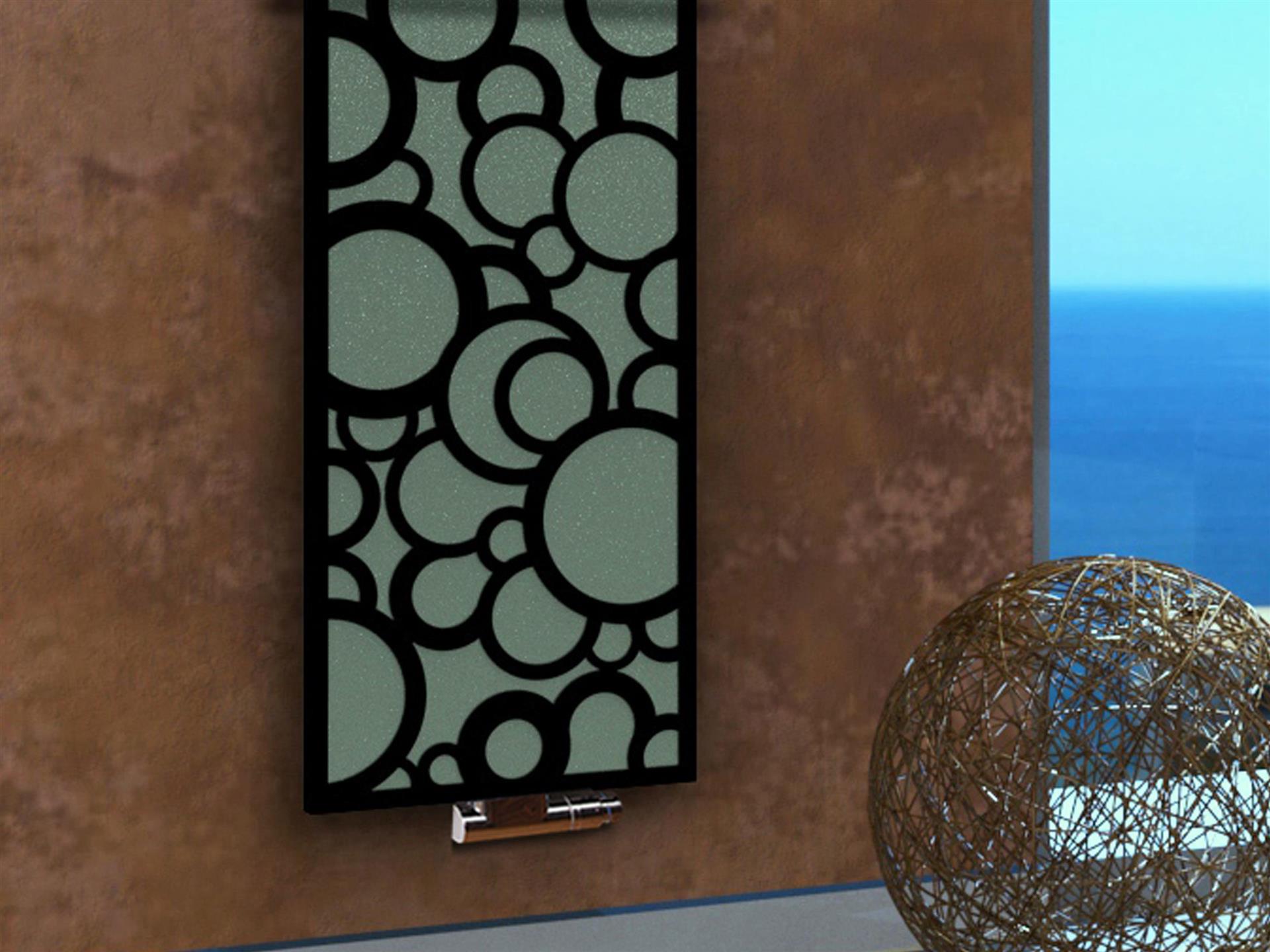 BADHEIZKÖRPER Design Kreta 3 180x47cm 1118 Watt schwarz (+2 Halter 15mm) SZAGATO Designheizkörper Handtuchheizkörper Mittelanschluss Handtuchwärmer