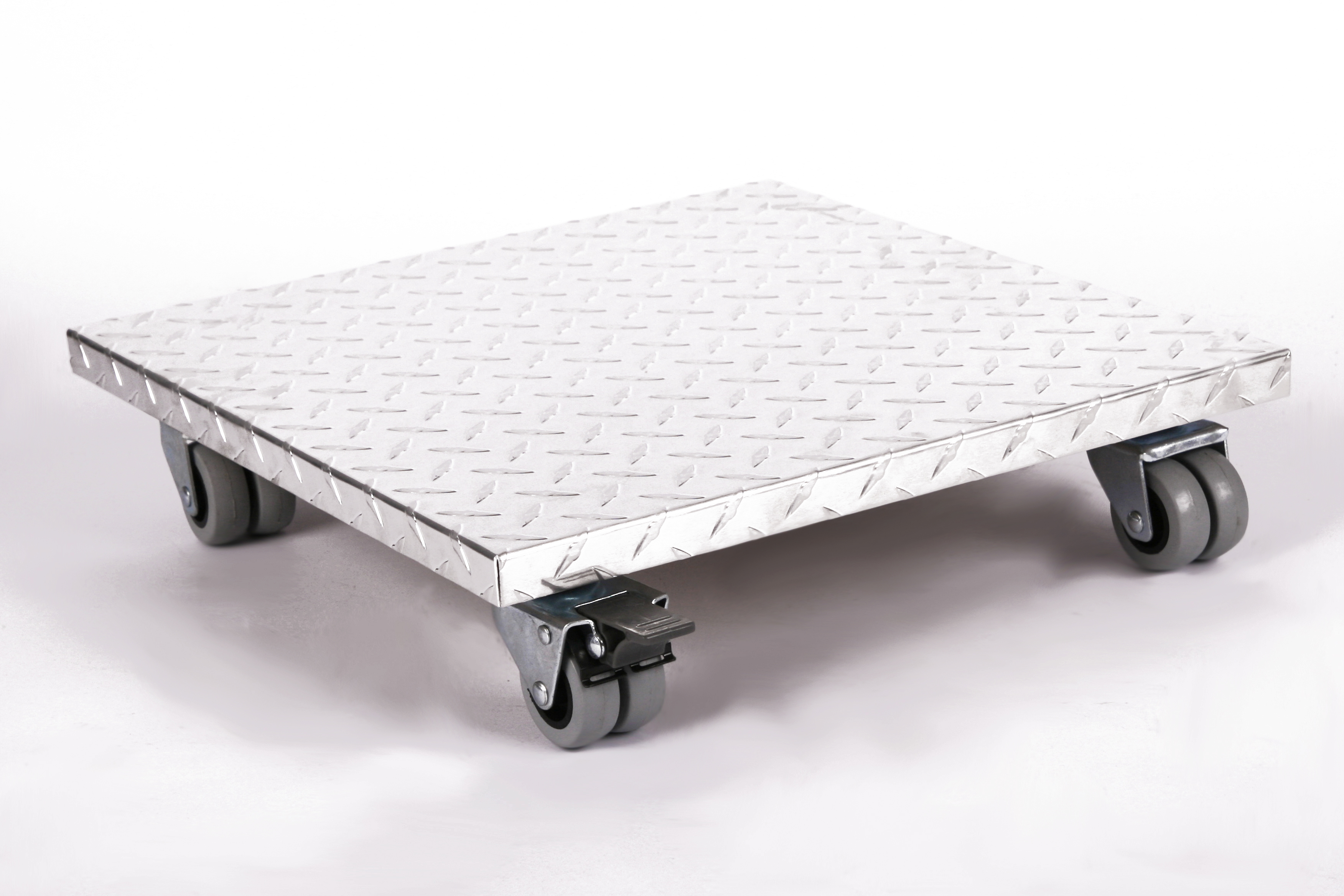 Rollbrett Pflanzenroller 50x50cm ALU 300kg Doppelrollen + Bremse SZAGATO Made in Germany Blumenuntersetzer Möbelroller Blumenroller Transportroller
