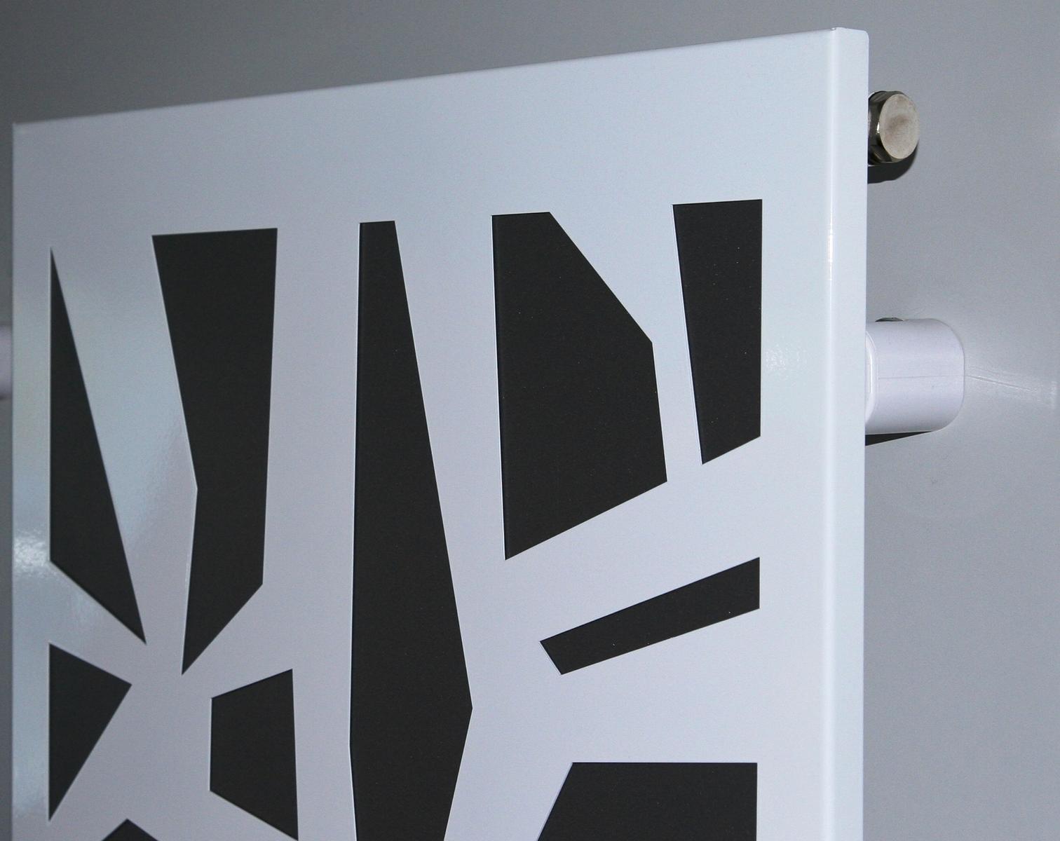 Badheizkörper Design Mosaik 2: 120 x 47 cm, 799 Watt, silber / weiß