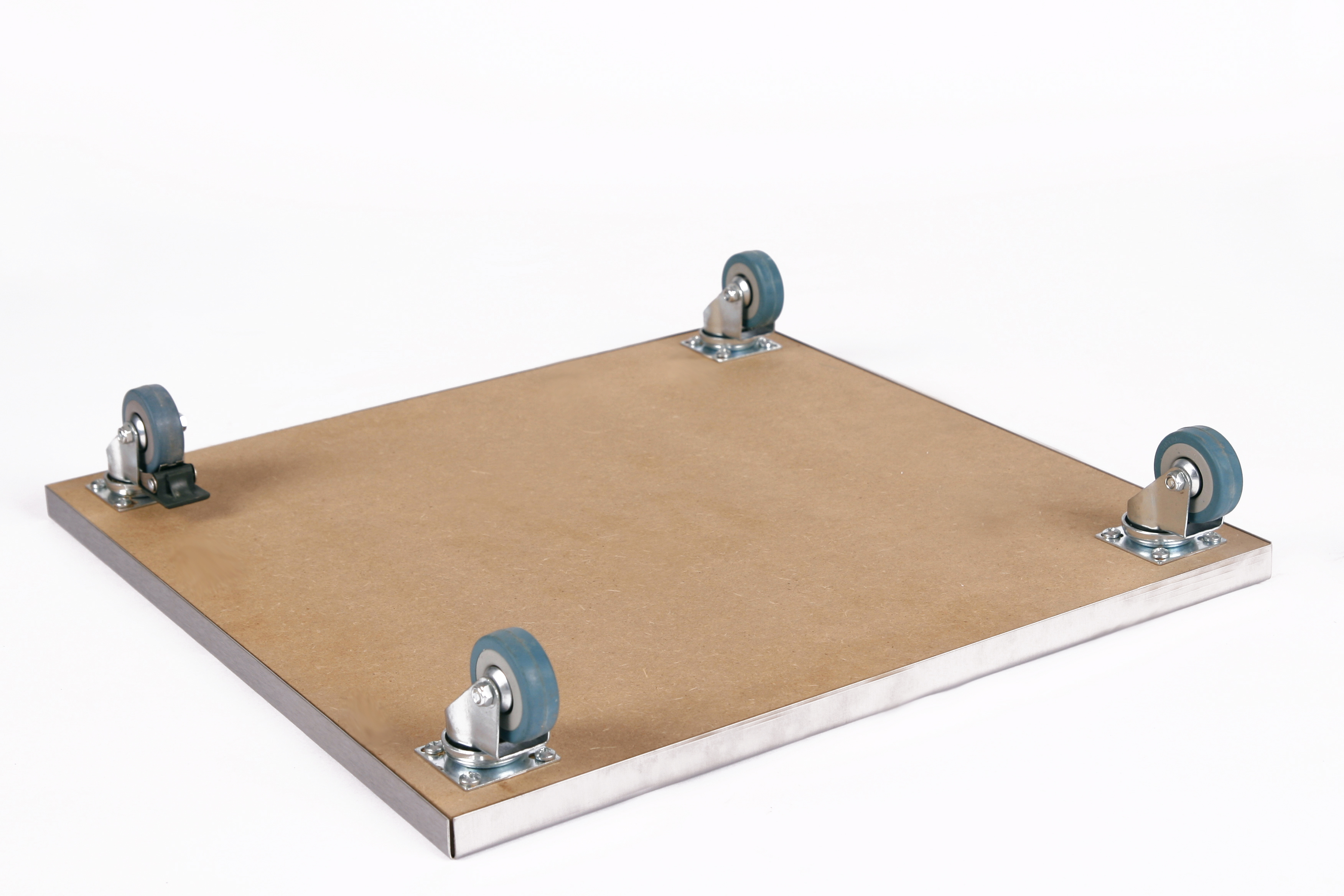 Rollbrett Pflanzenroller 40x40cm Edelstahl 150 kg PU-Rolle SZAGATO Made in Germany Blumenuntersetzer Möbelroller Outdoor Blumenroller Transportroller