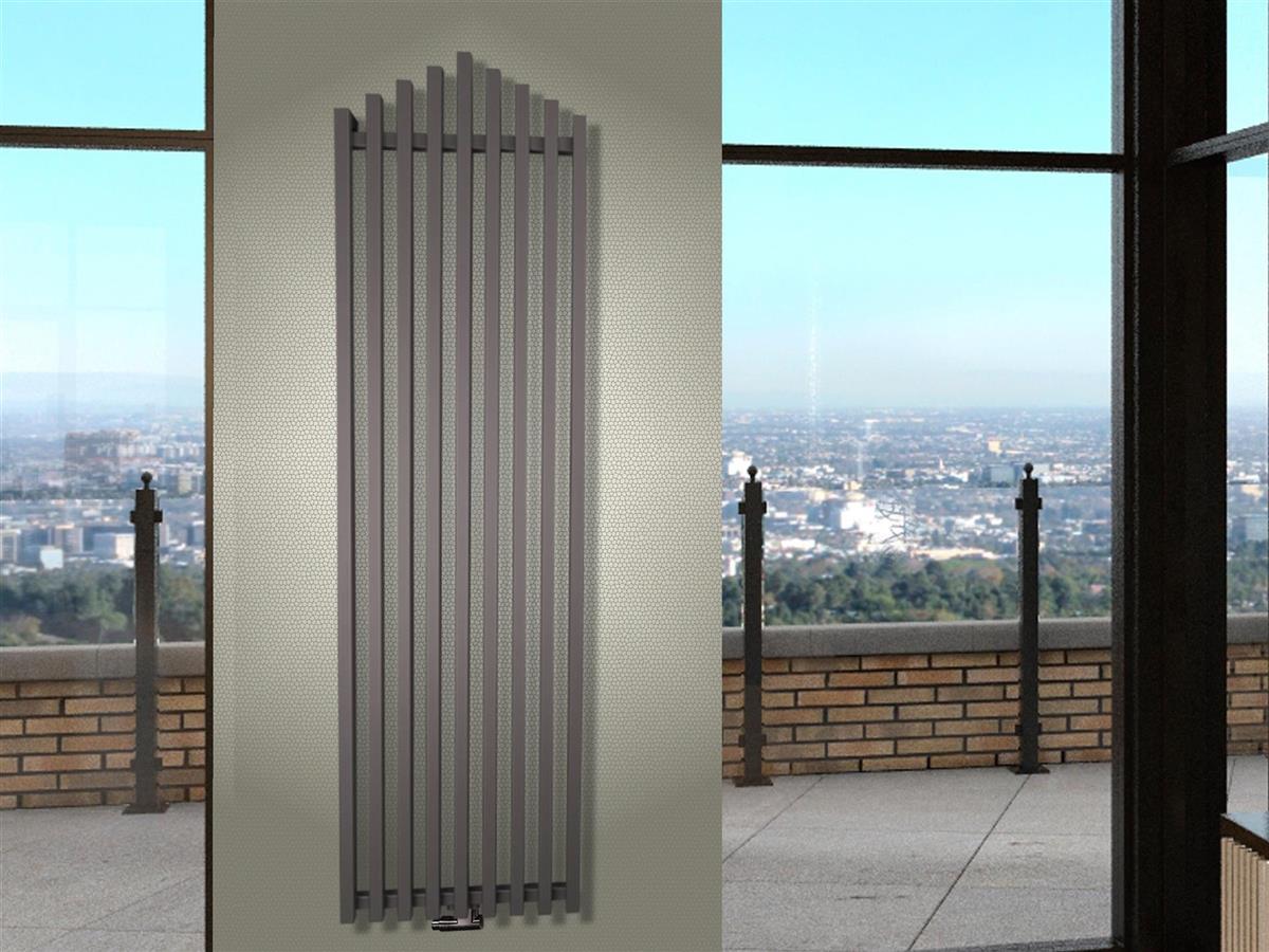 BADHEIZKÖRPER Design Pipe 180x51cm 1118 Watt anthrazit moonstone SZAGATO Designheizkörper Handtuchheizkörper mit Mittelanschluss Handtuchwärmer