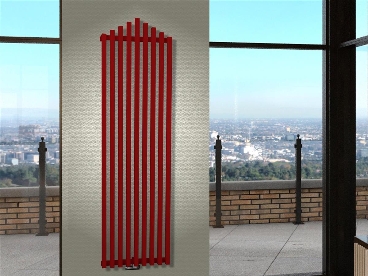 BADHEIZKÖRPER Design Pipe 180x51cm 1118 Watt rot SZAGATO Designheizkörper Handtuchheizkörper mit Mittelanschluss Handtuchwärmer